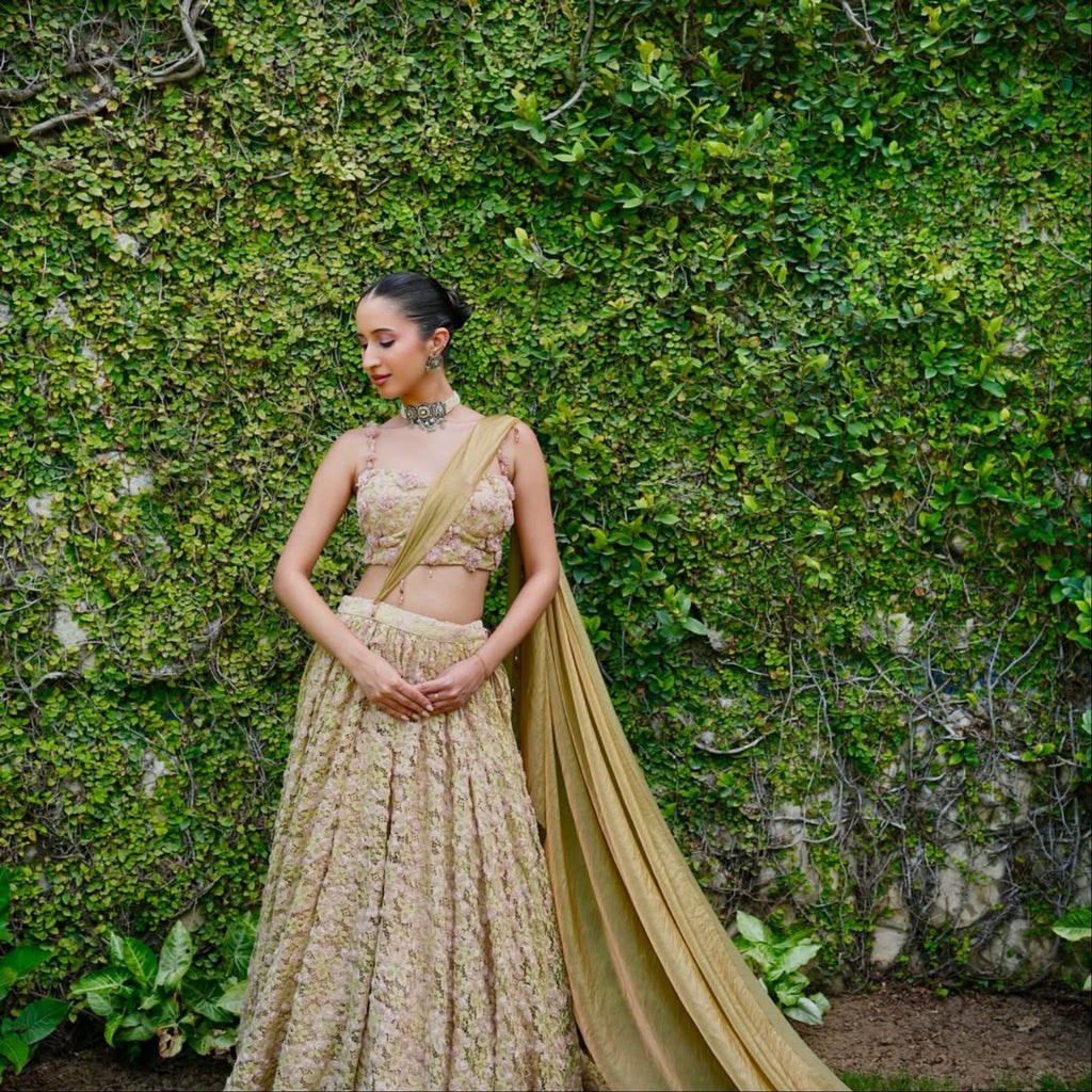 Lime Pink Lehenga Set