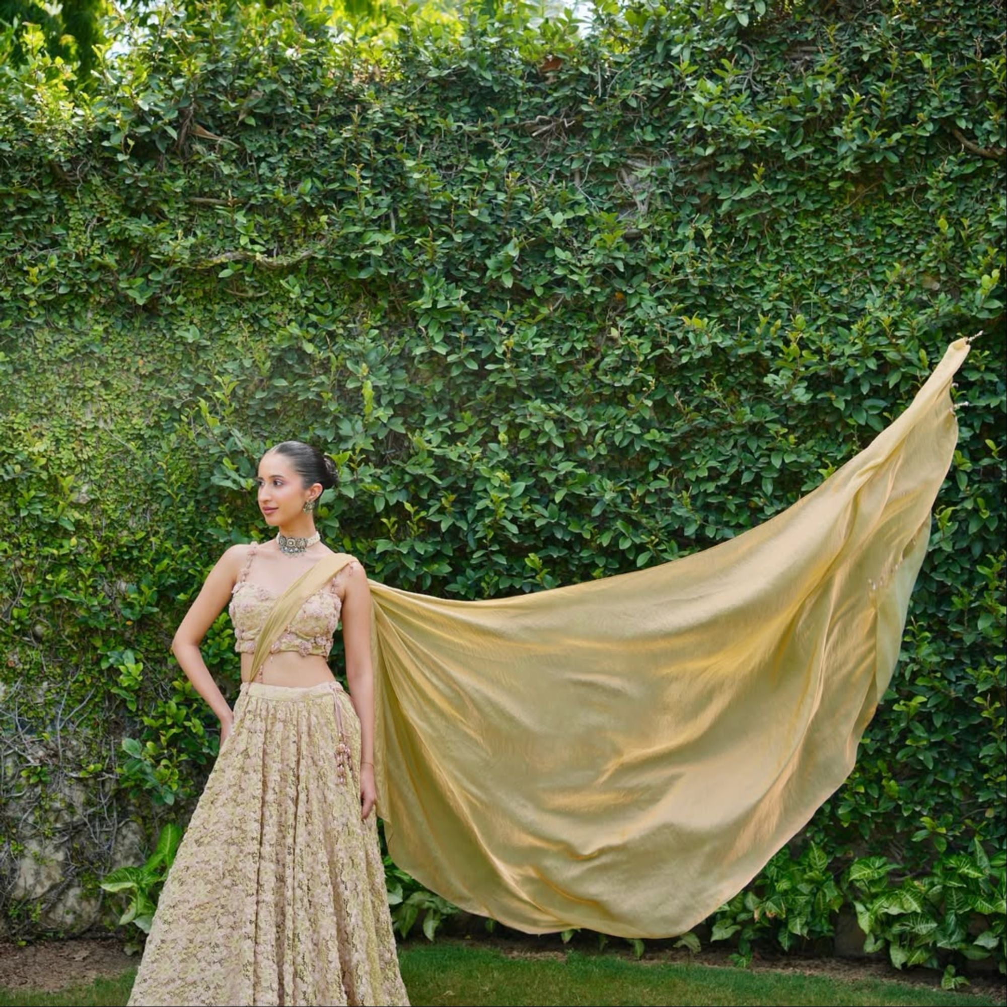 Lime Pink Lehenga Set