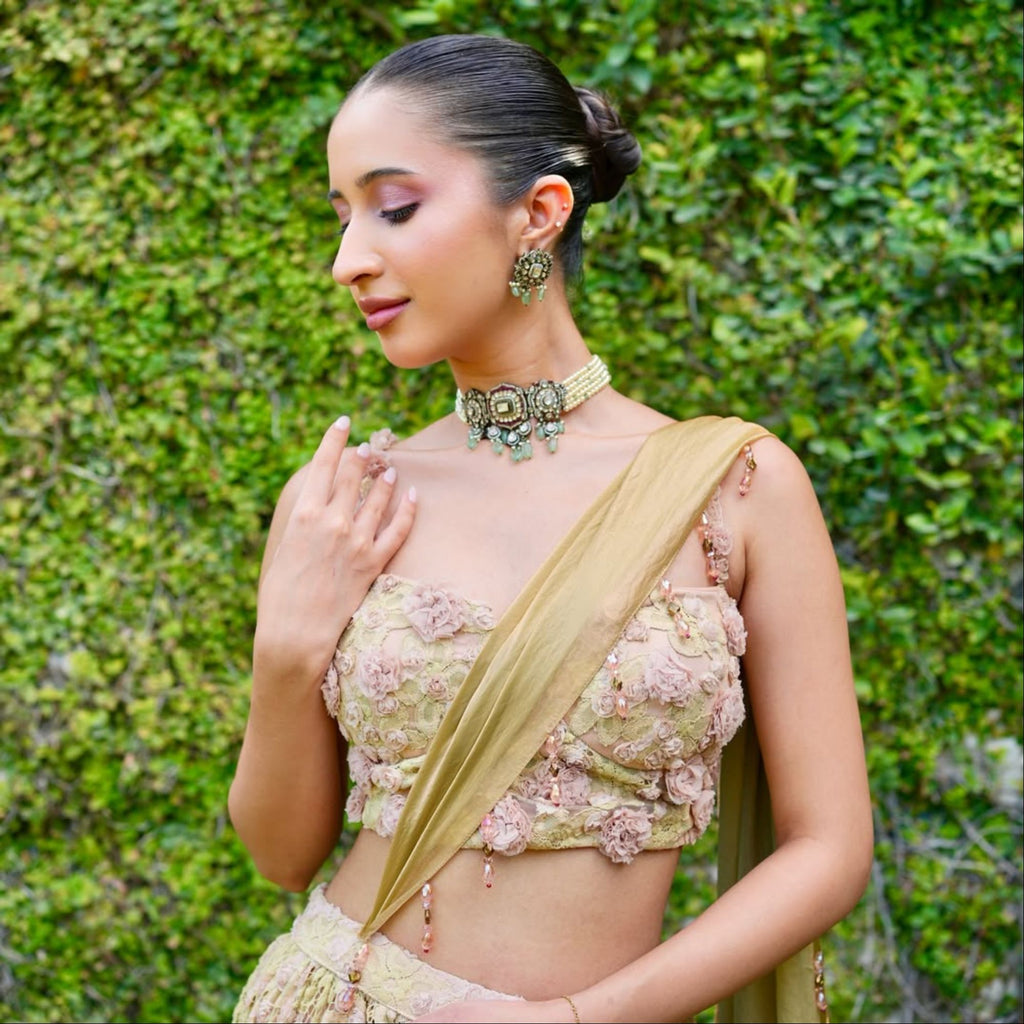 Lime Pink Lehenga Set