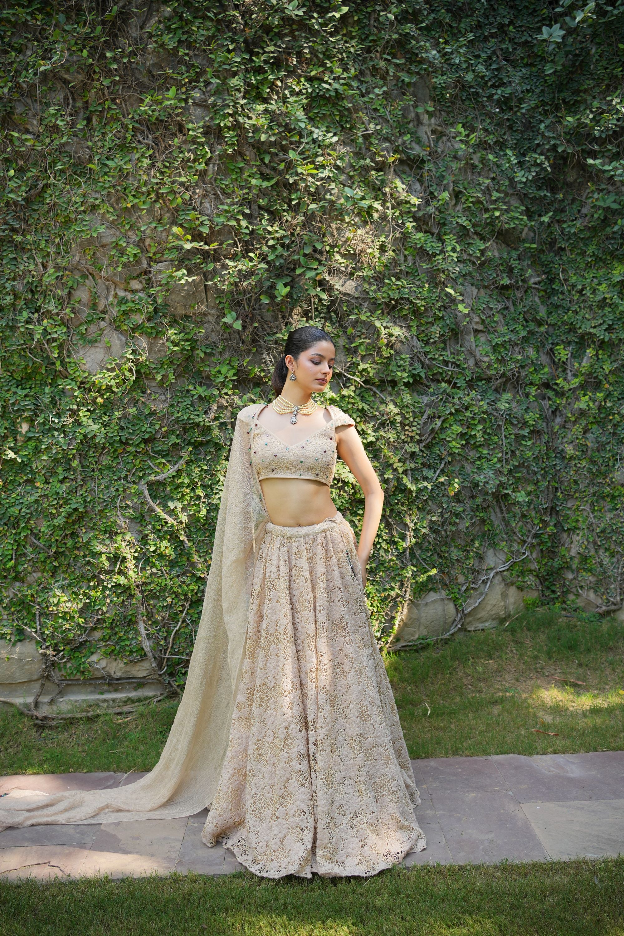 Ivory Lehenga Set