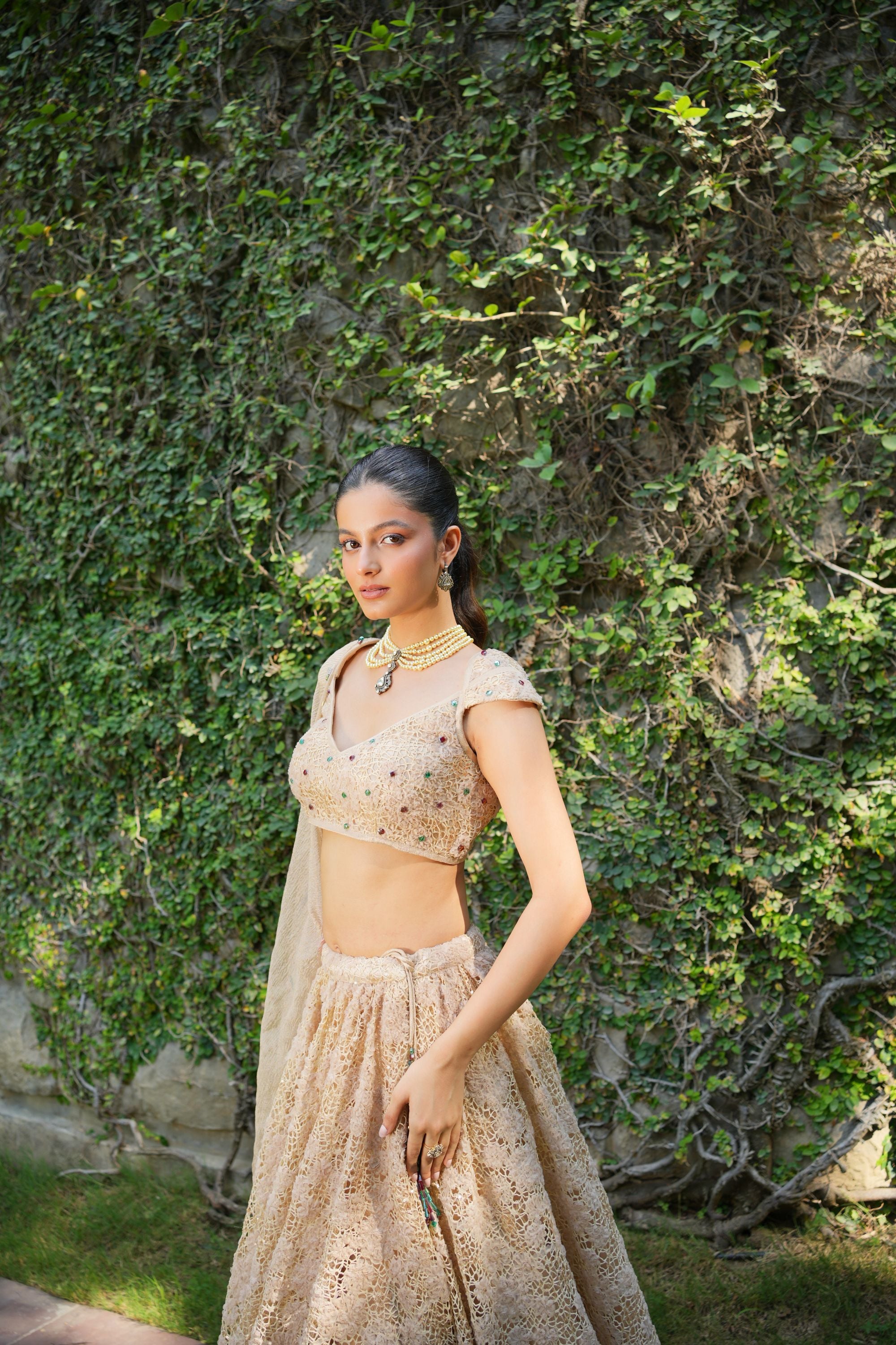 Ivory Lehenga Set