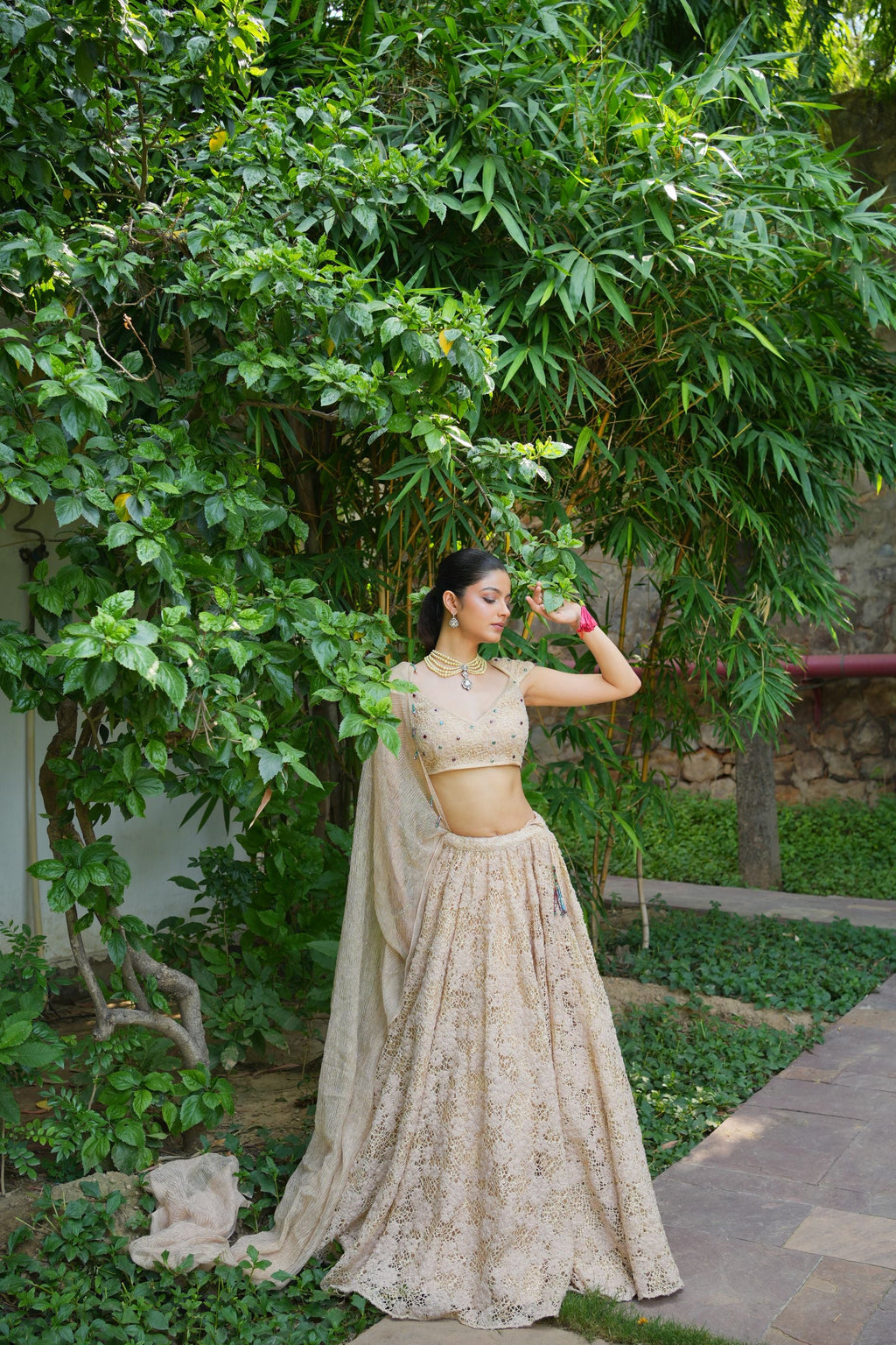 Ivory Lehenga Set