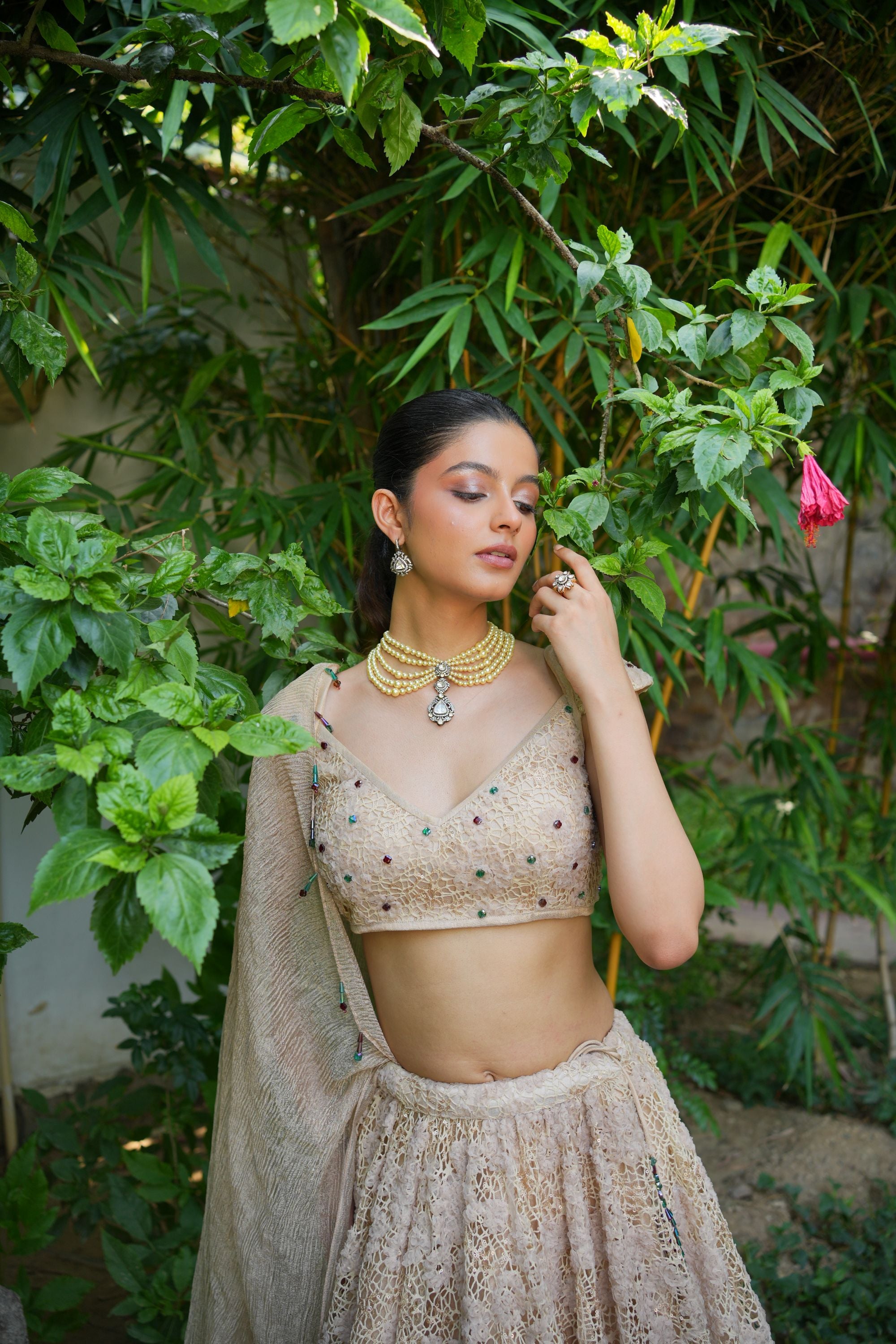 Ivory Lehenga Set