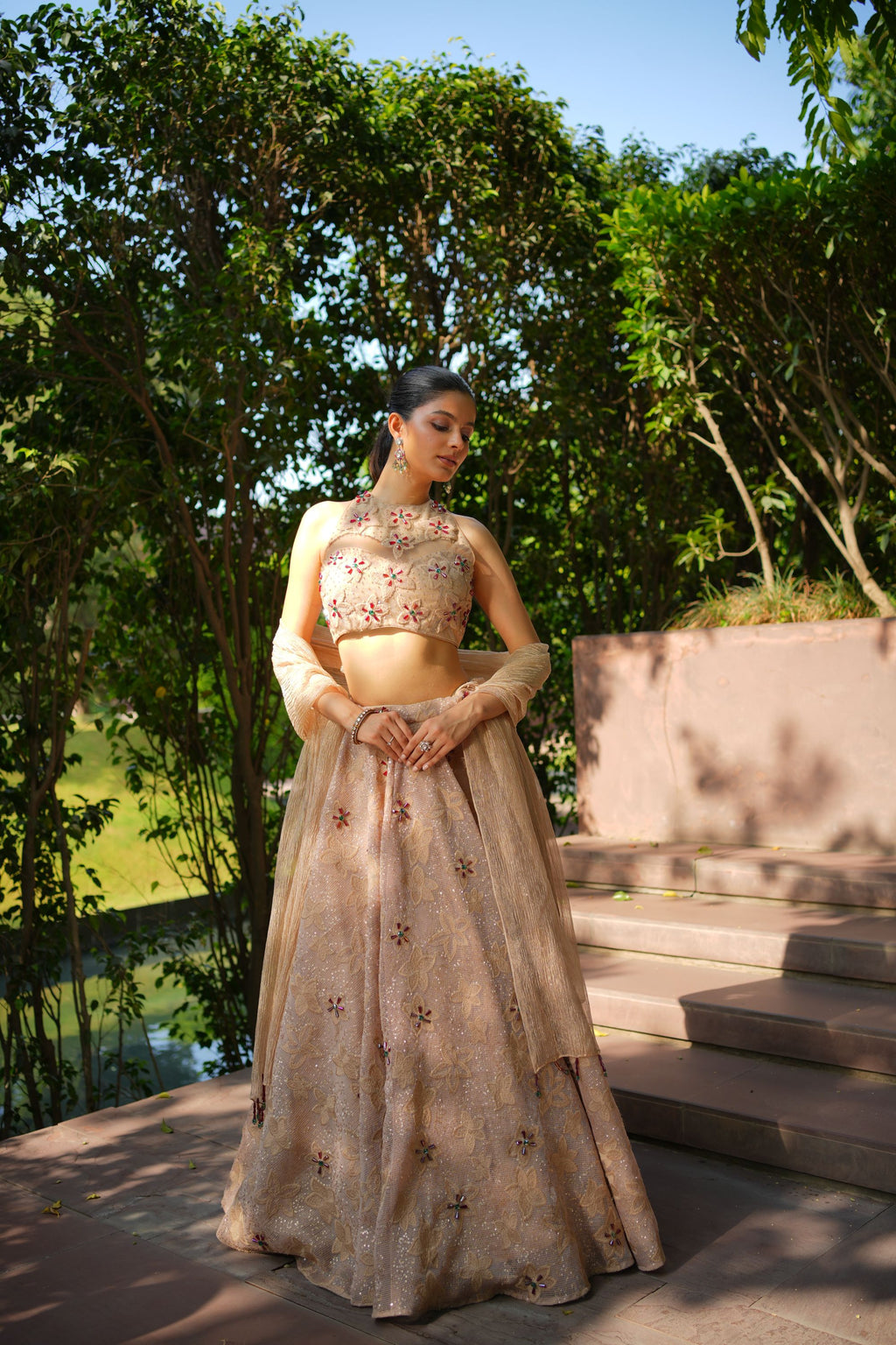 Beige Lehenga Set
