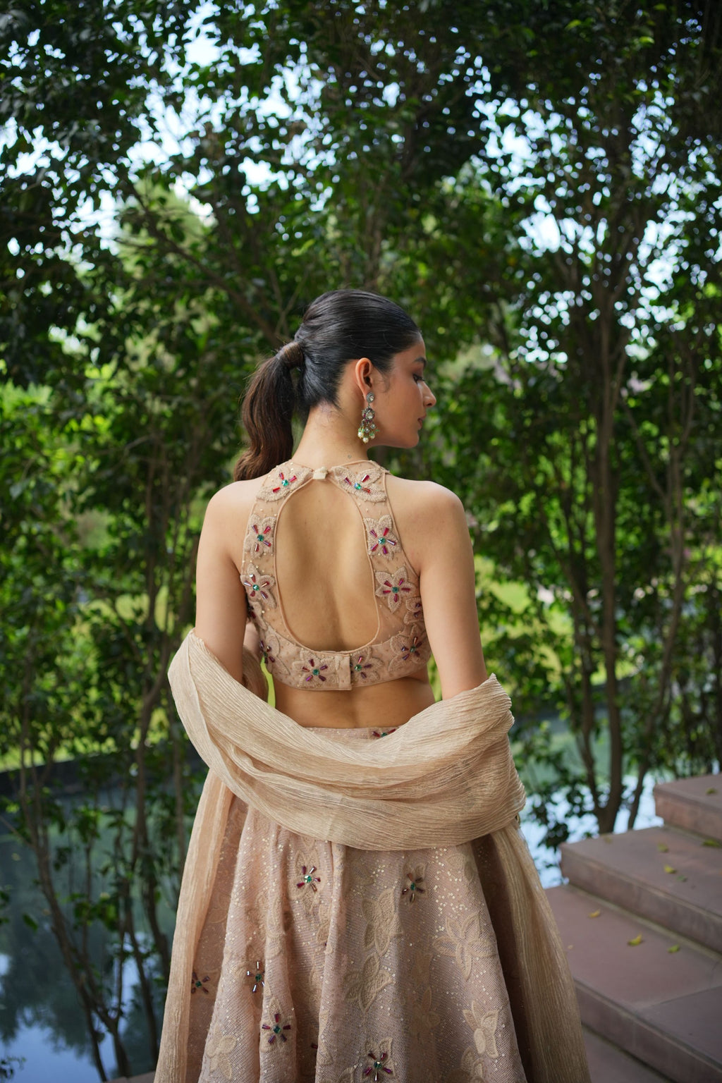 Beige Lehenga Set