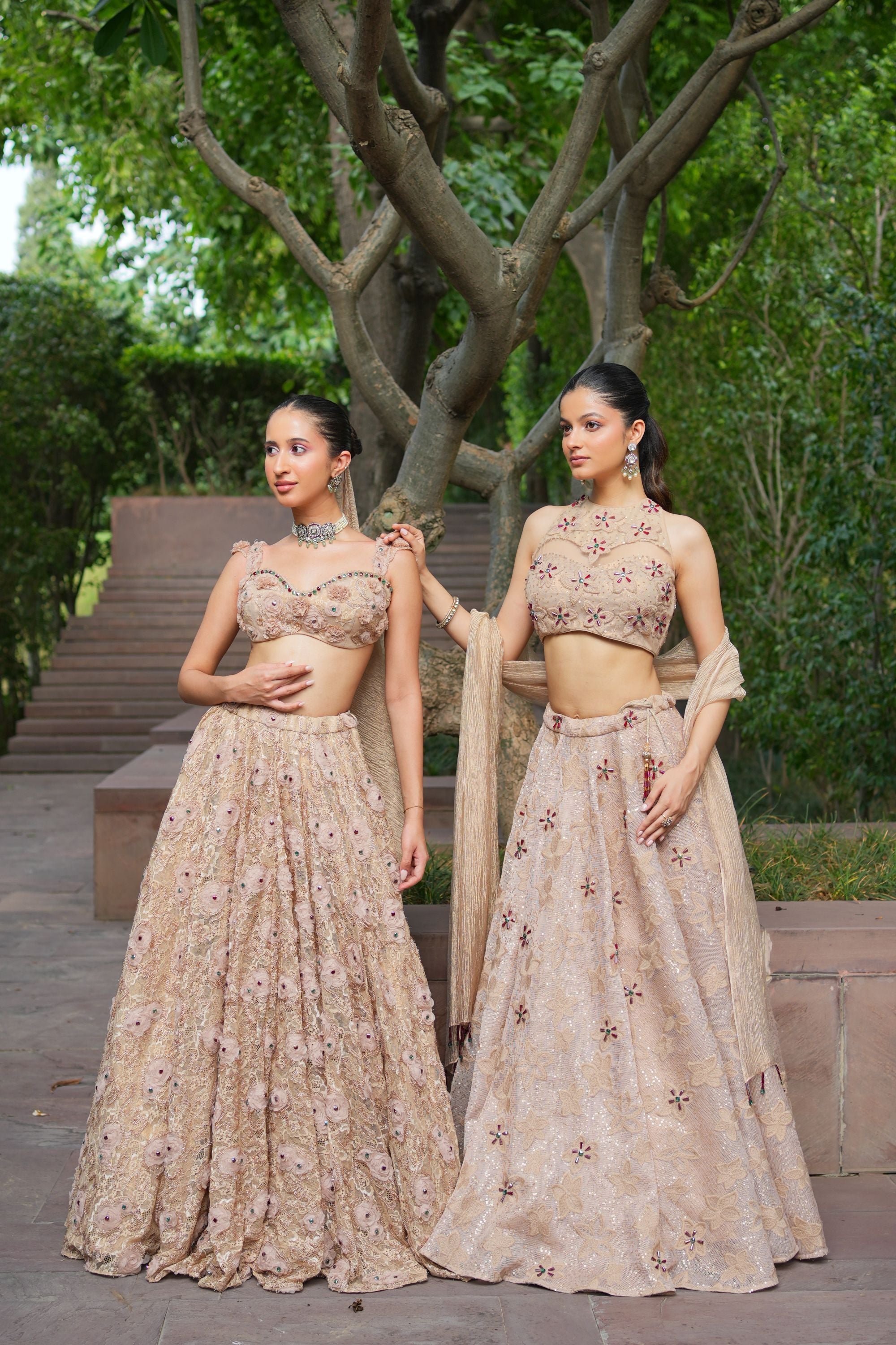 Beige Lehenga Set