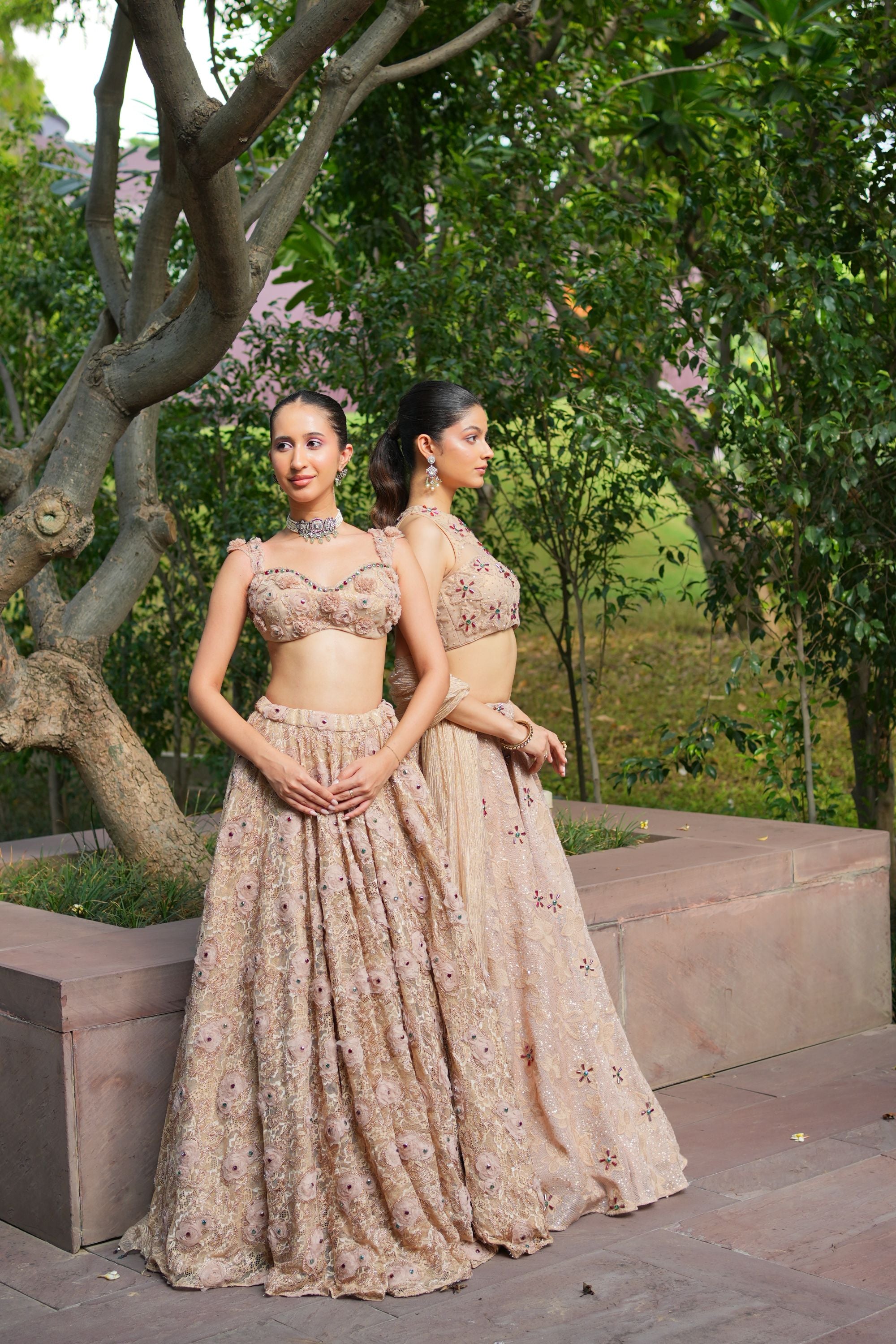 Beige Lehenga Set