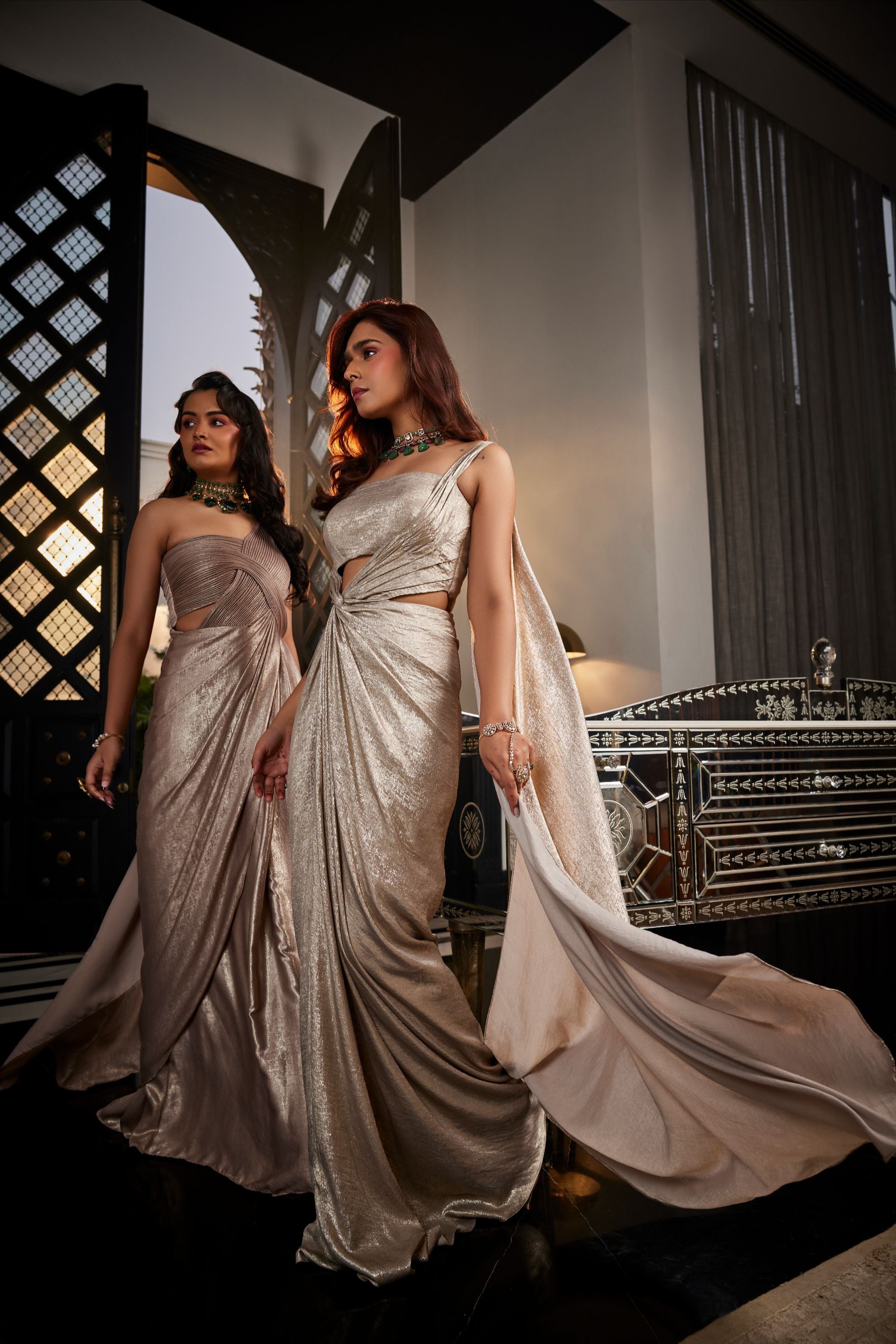 Sandwash wire drape saree gown