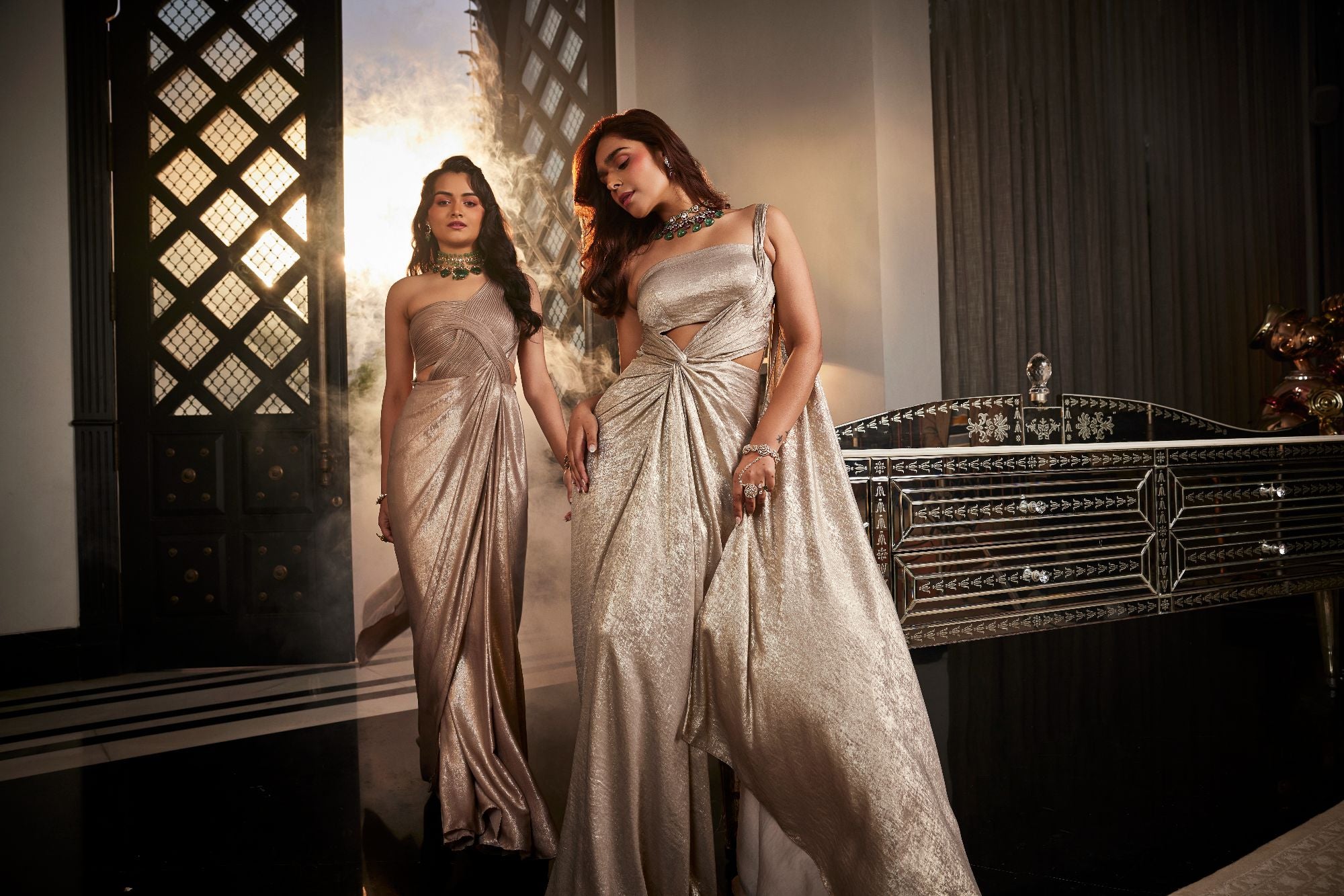 Sandwash wire drape saree gown