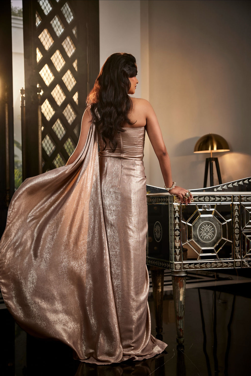 Sandwash wire drape saree gown