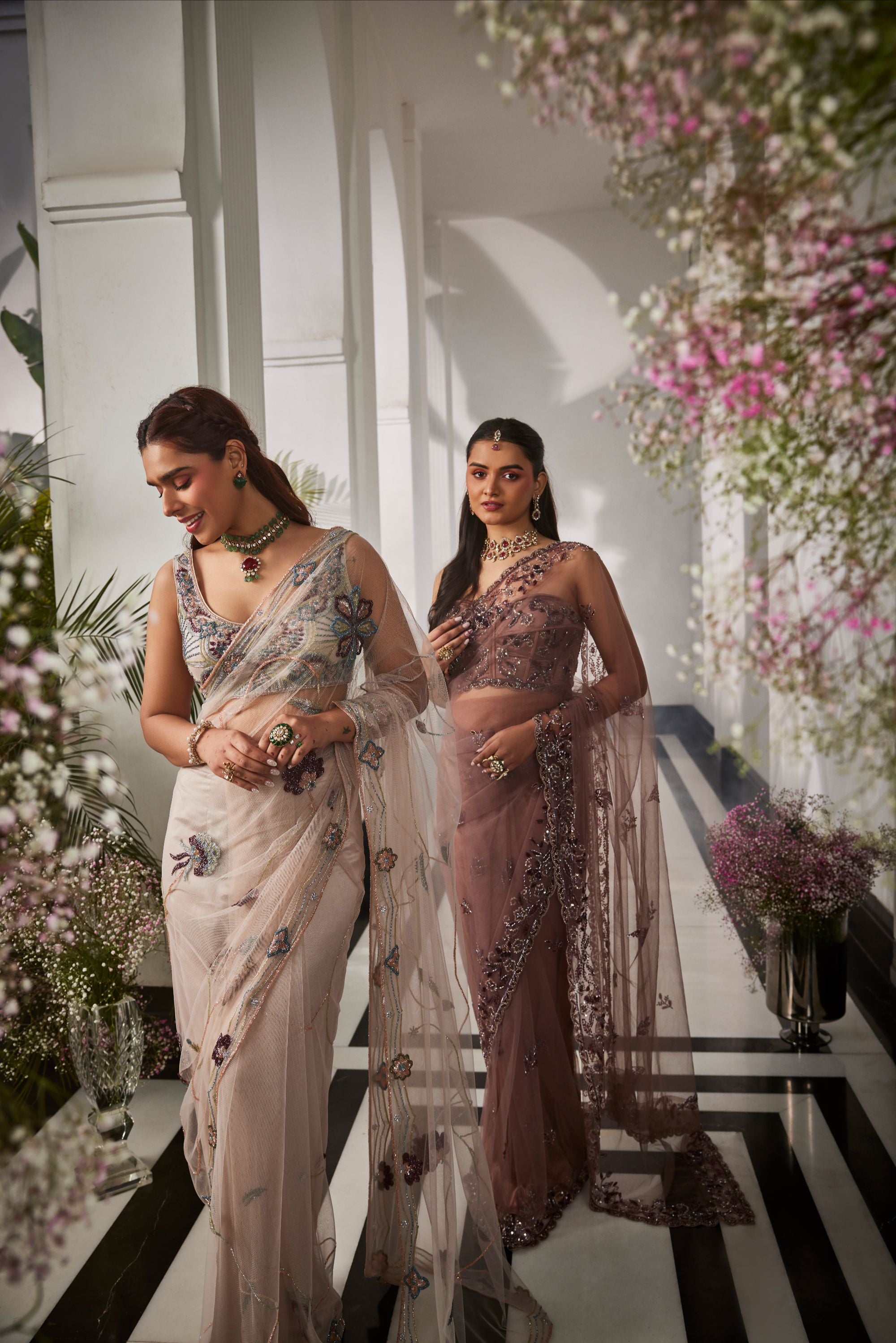 Ivory Pre Stitched Saree