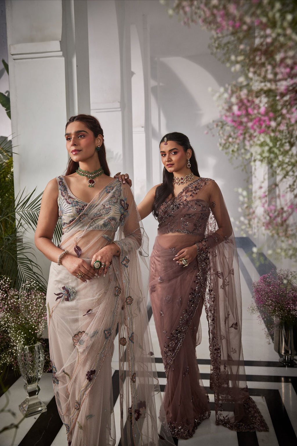 Ivory Pre Stitched Saree