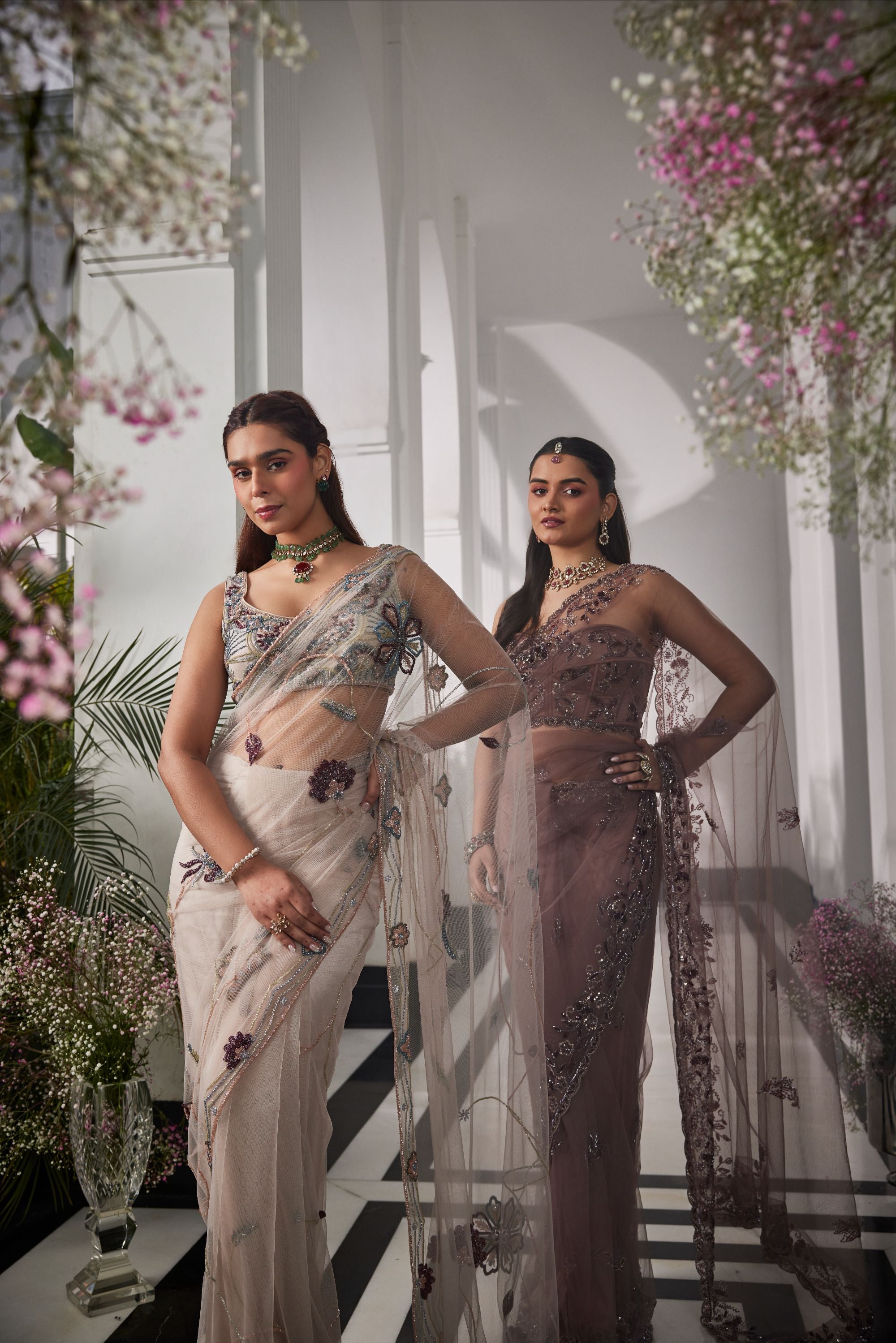 Ivory Pre Stitched Saree