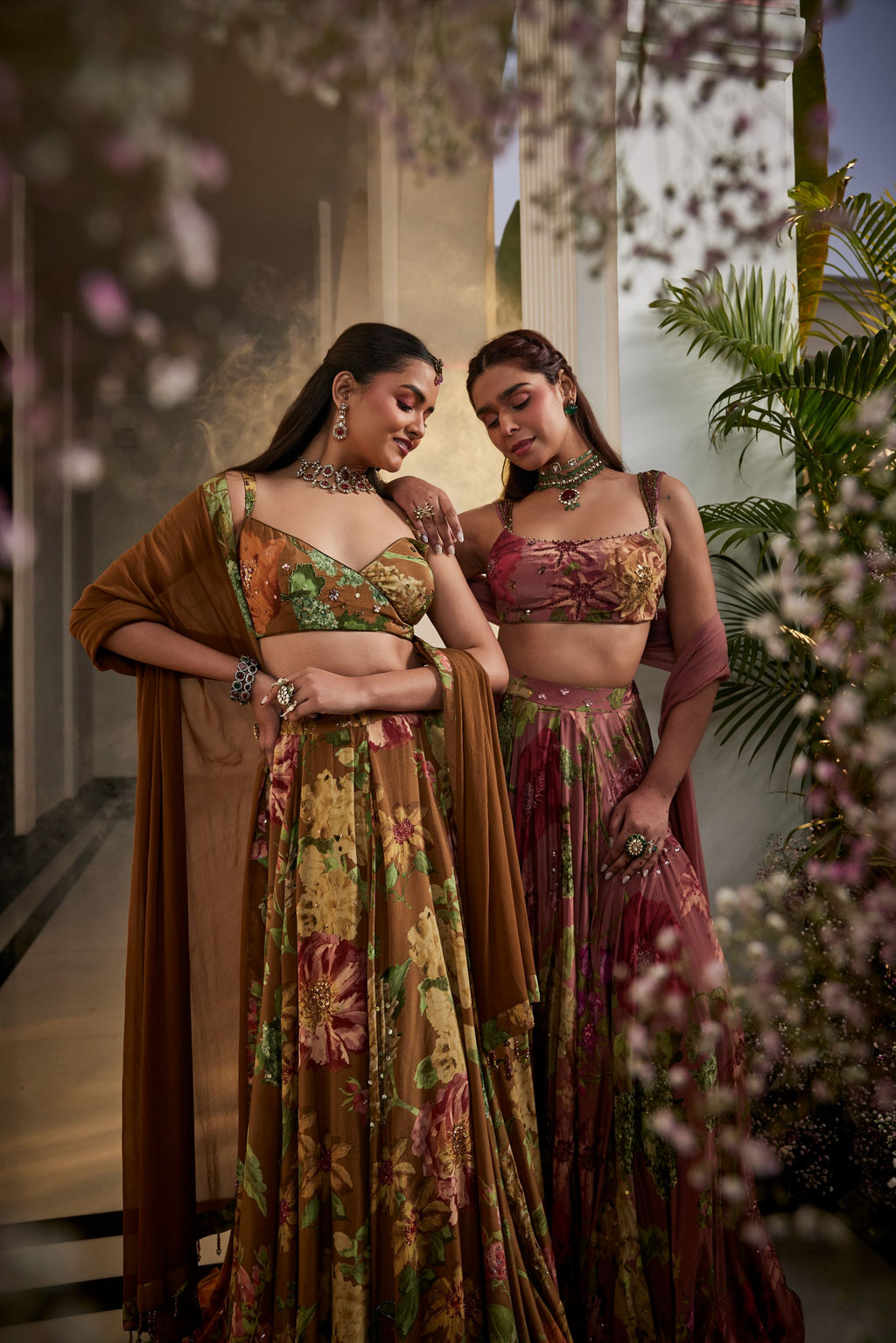 Handwork Brown Musturd Lehenga Set