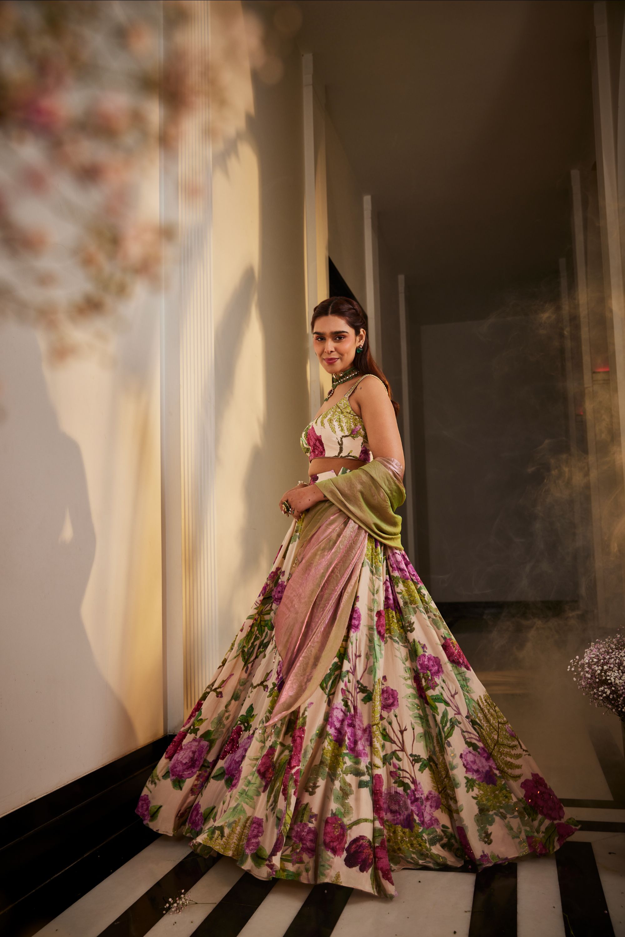 Handwork Ivory Lehenga Set