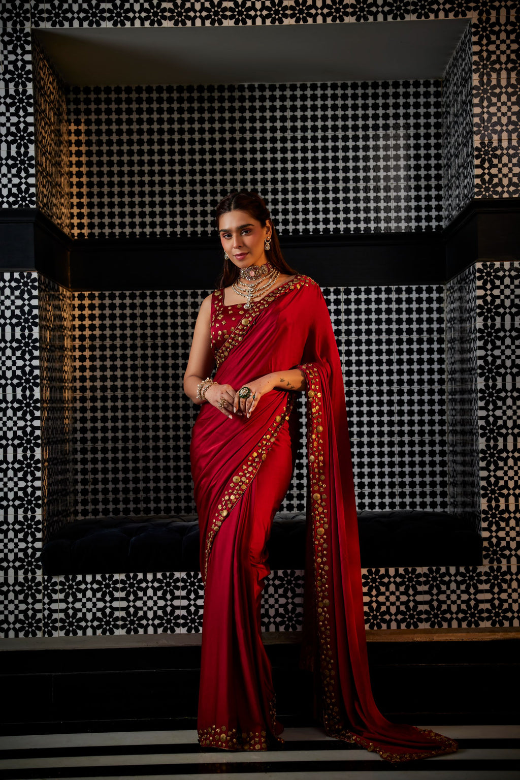 Scarlett Red Saree