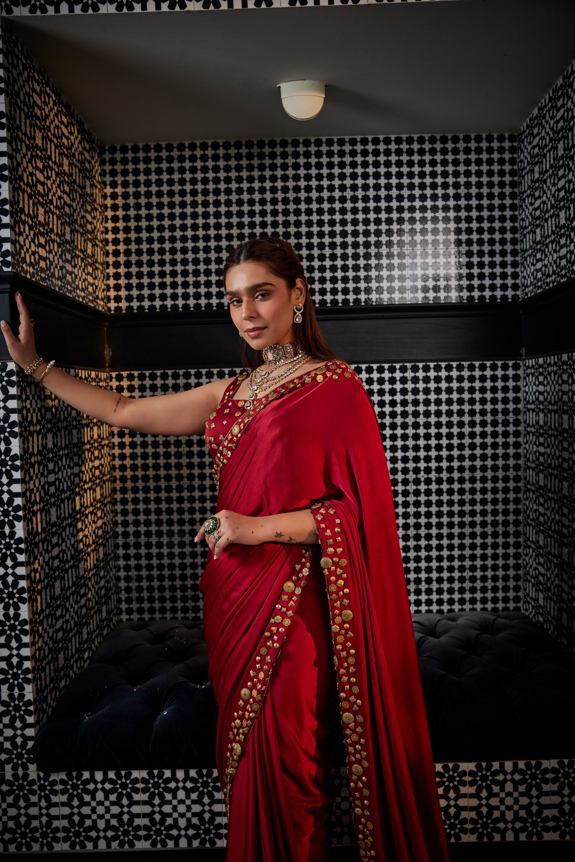 Scarlett Red Saree