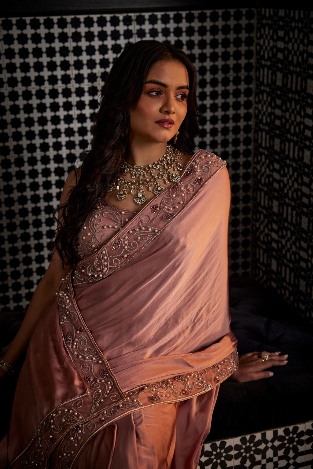 Pink Saree Set