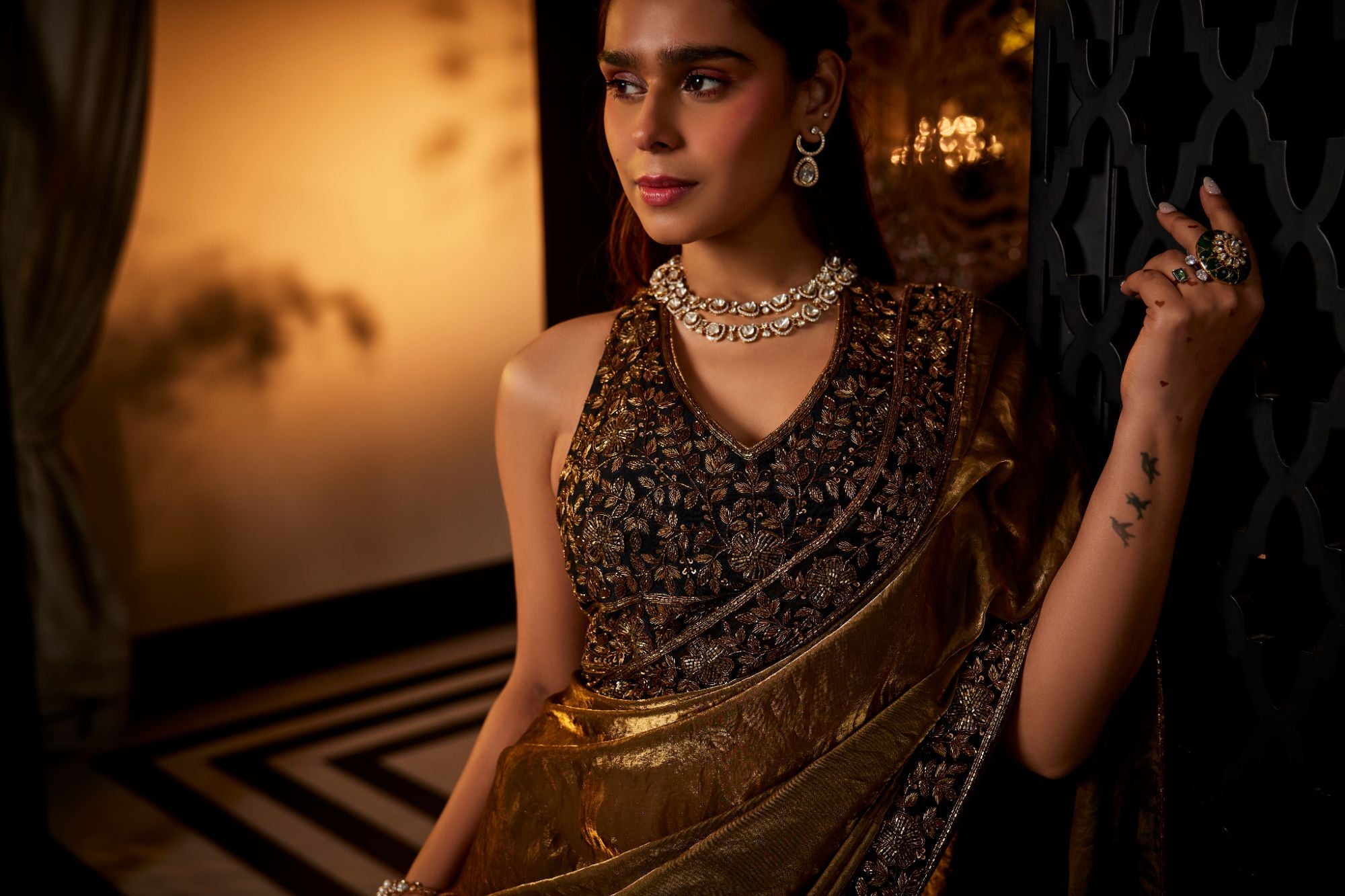Deep Gold Saree