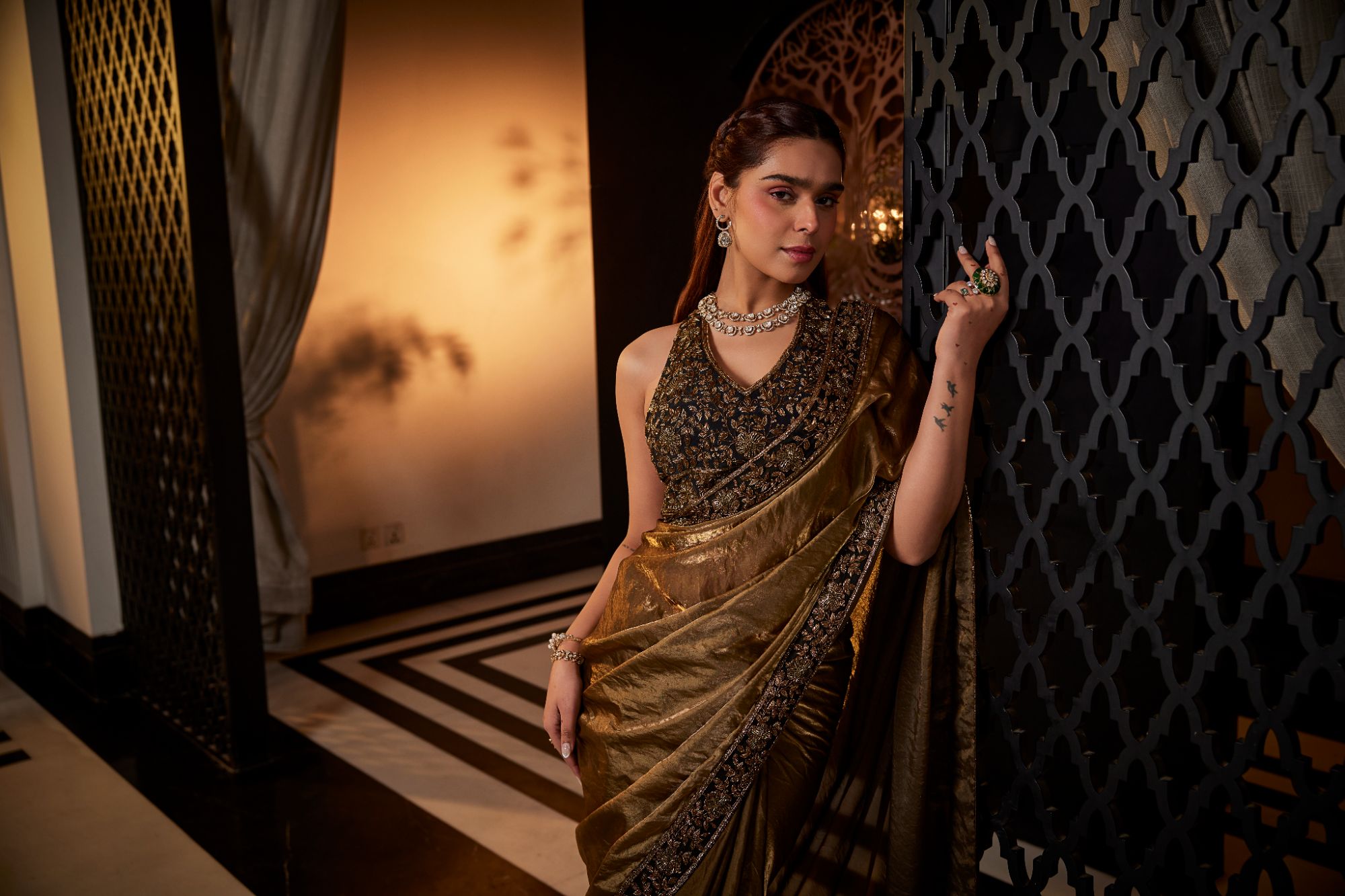 Deep Gold Saree