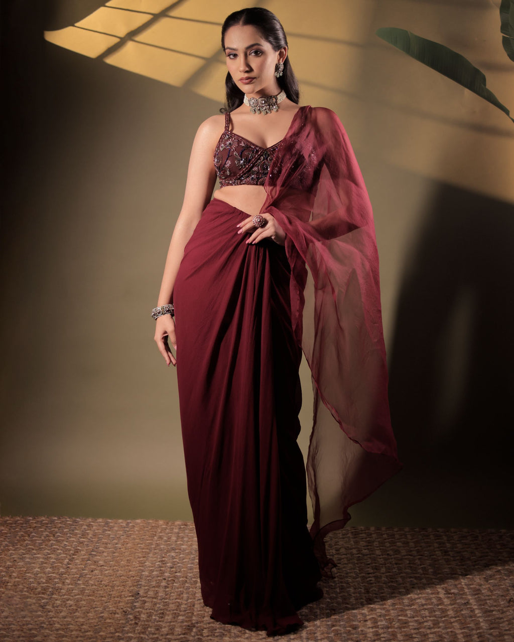 Maroon Wine Drape Set