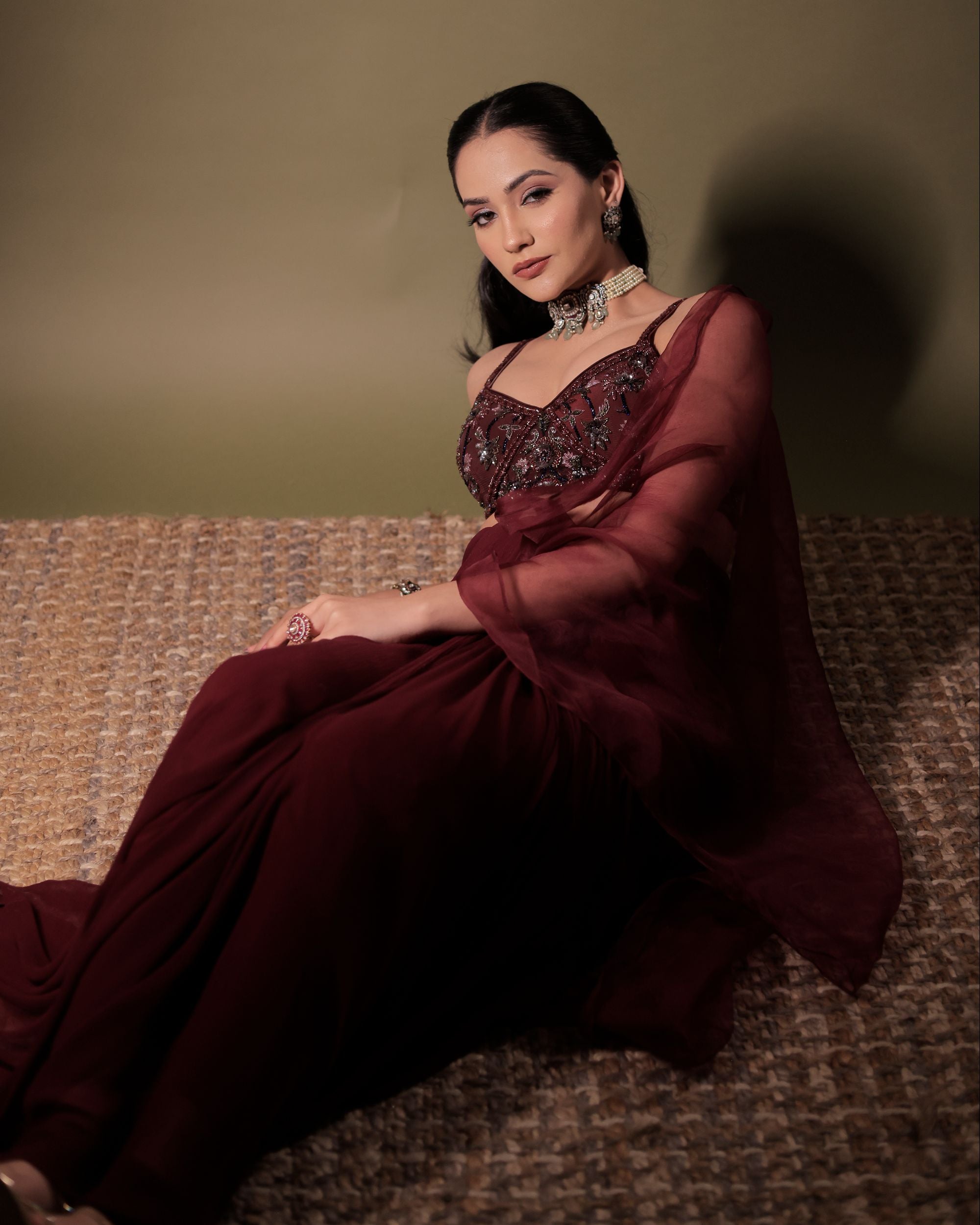 Maroon Wine Drape Set