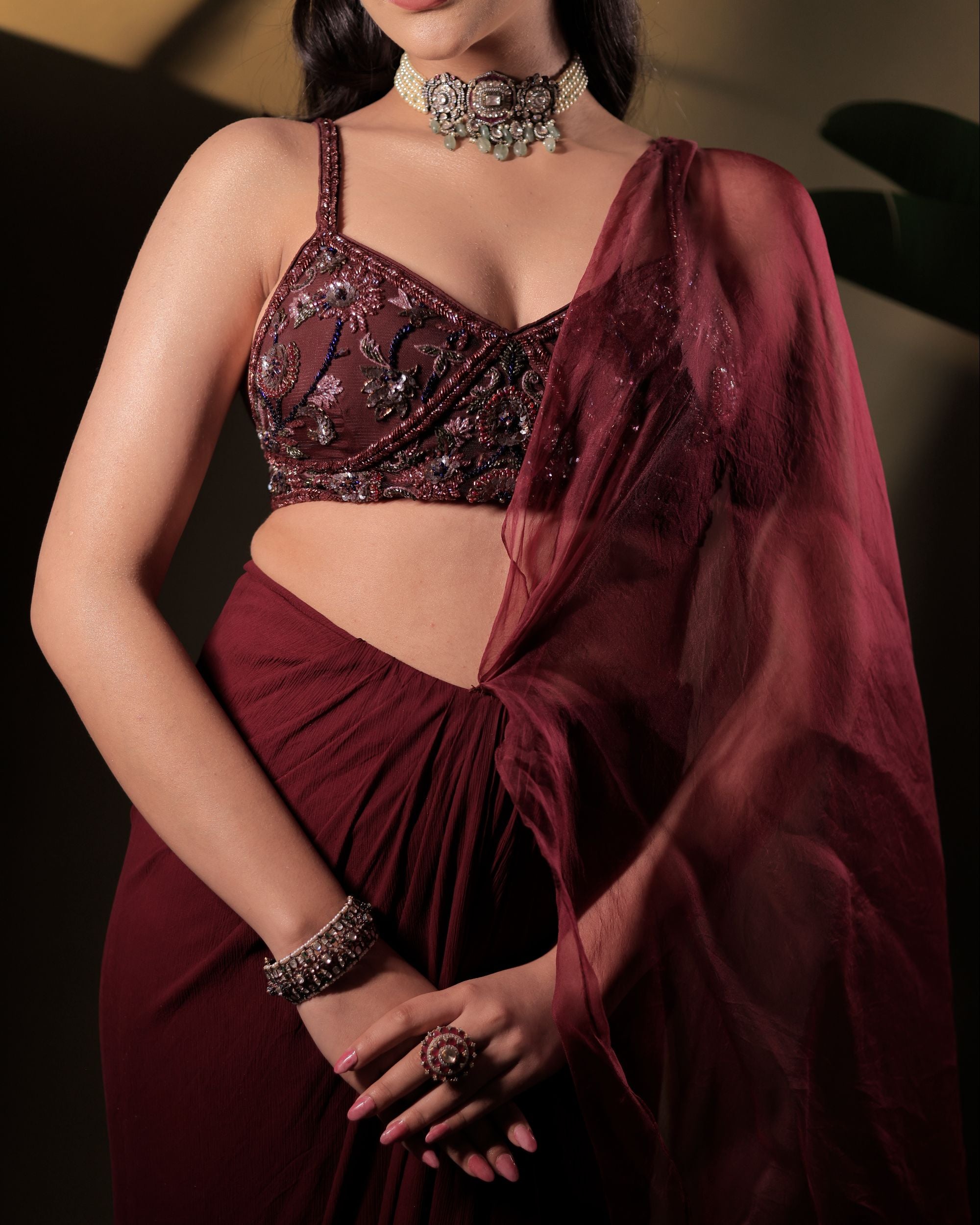 Maroon Wine Drape Set
