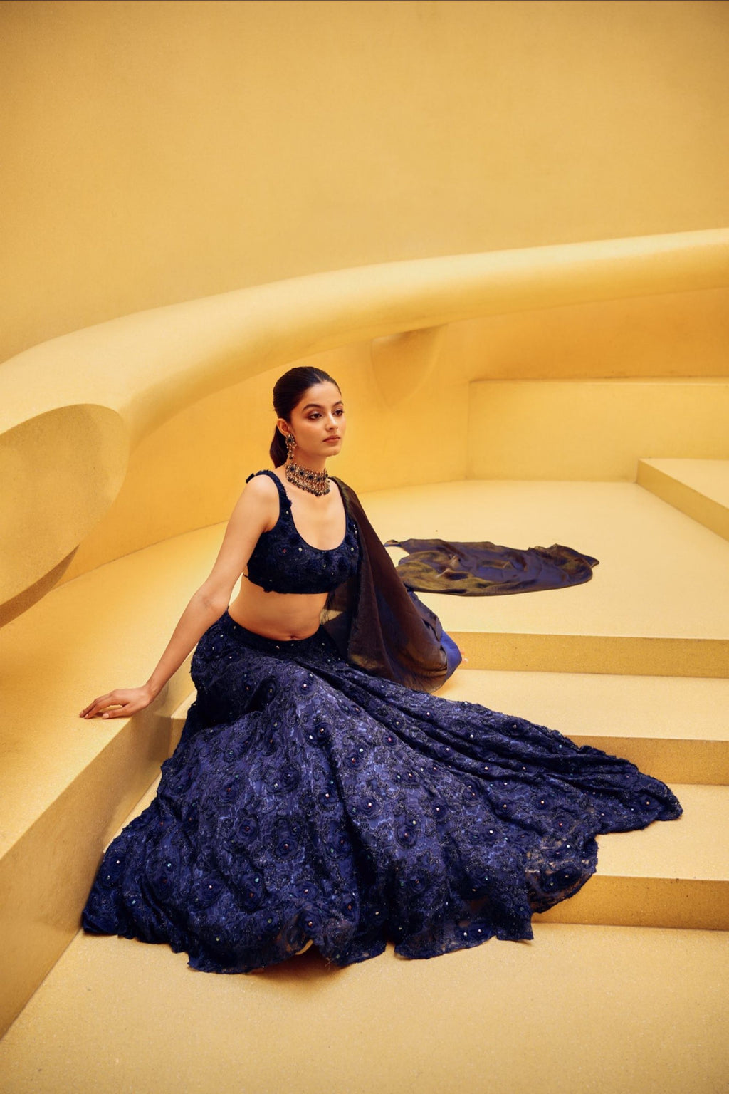 Deep Blue Lehenga Set