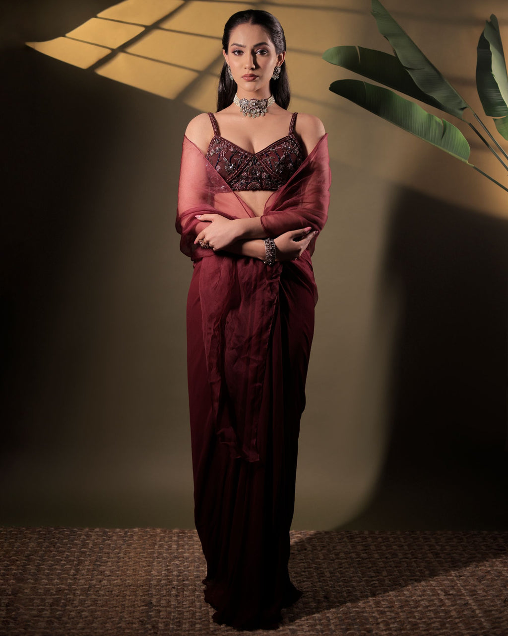 Maroon Wine Drape Set