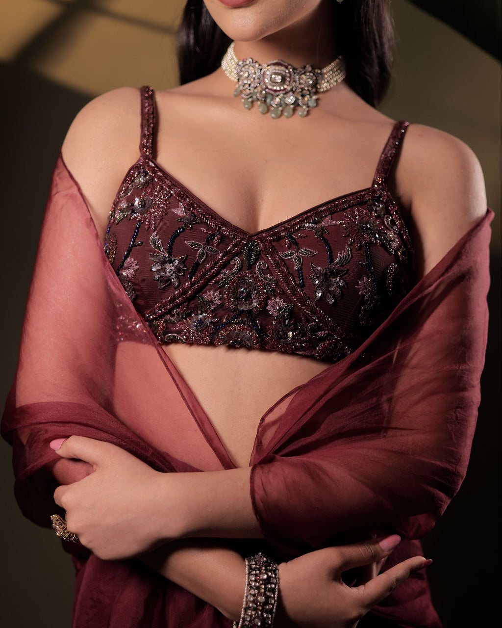 Maroon Wine Drape Set