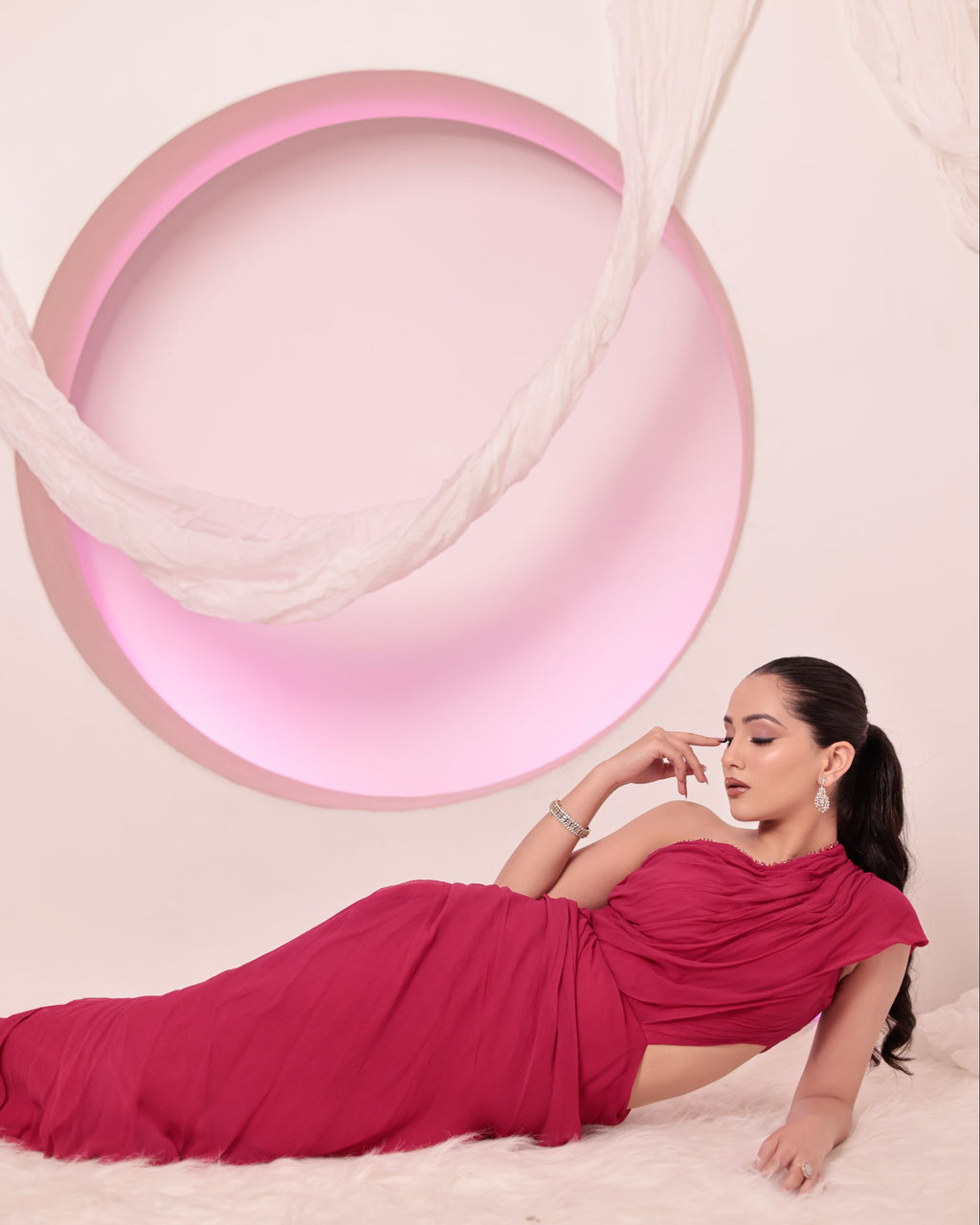 Magentta Drape Gown
