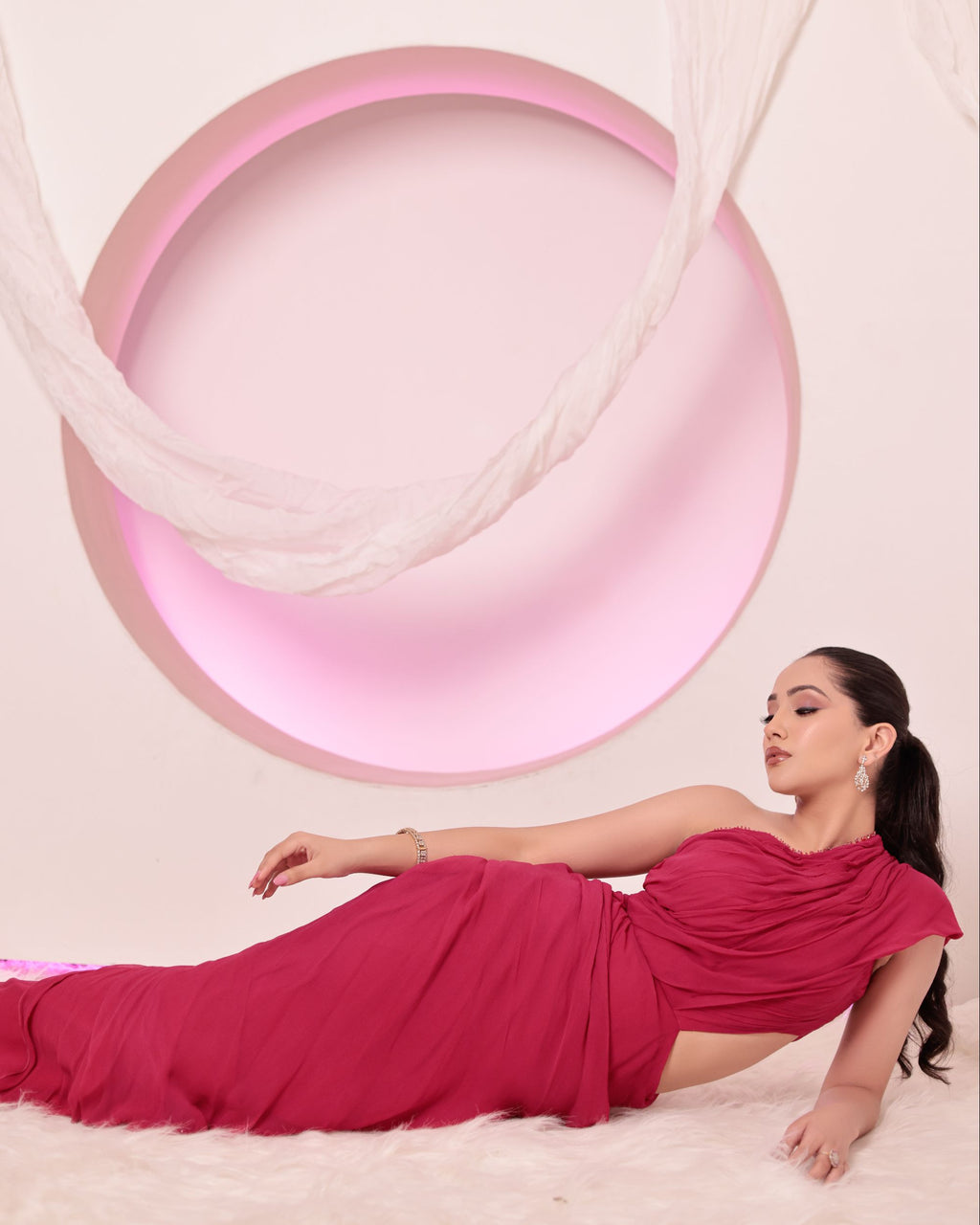 Magentta Drape Gown
