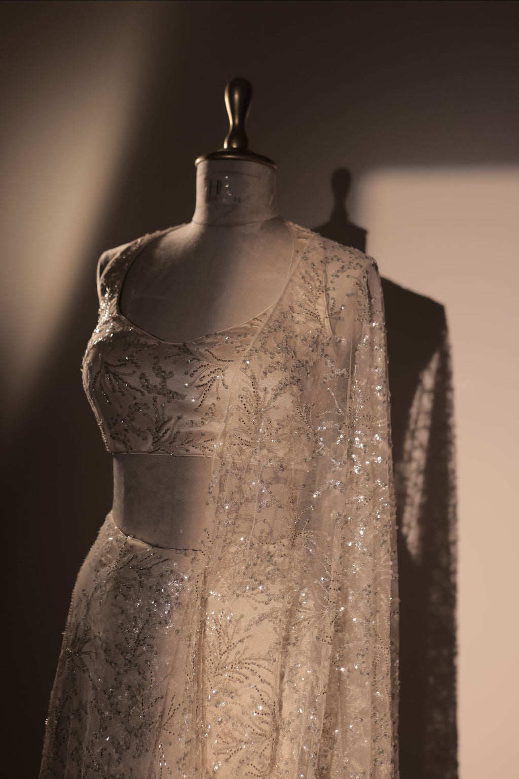 Ivory White Pre Drape Saree