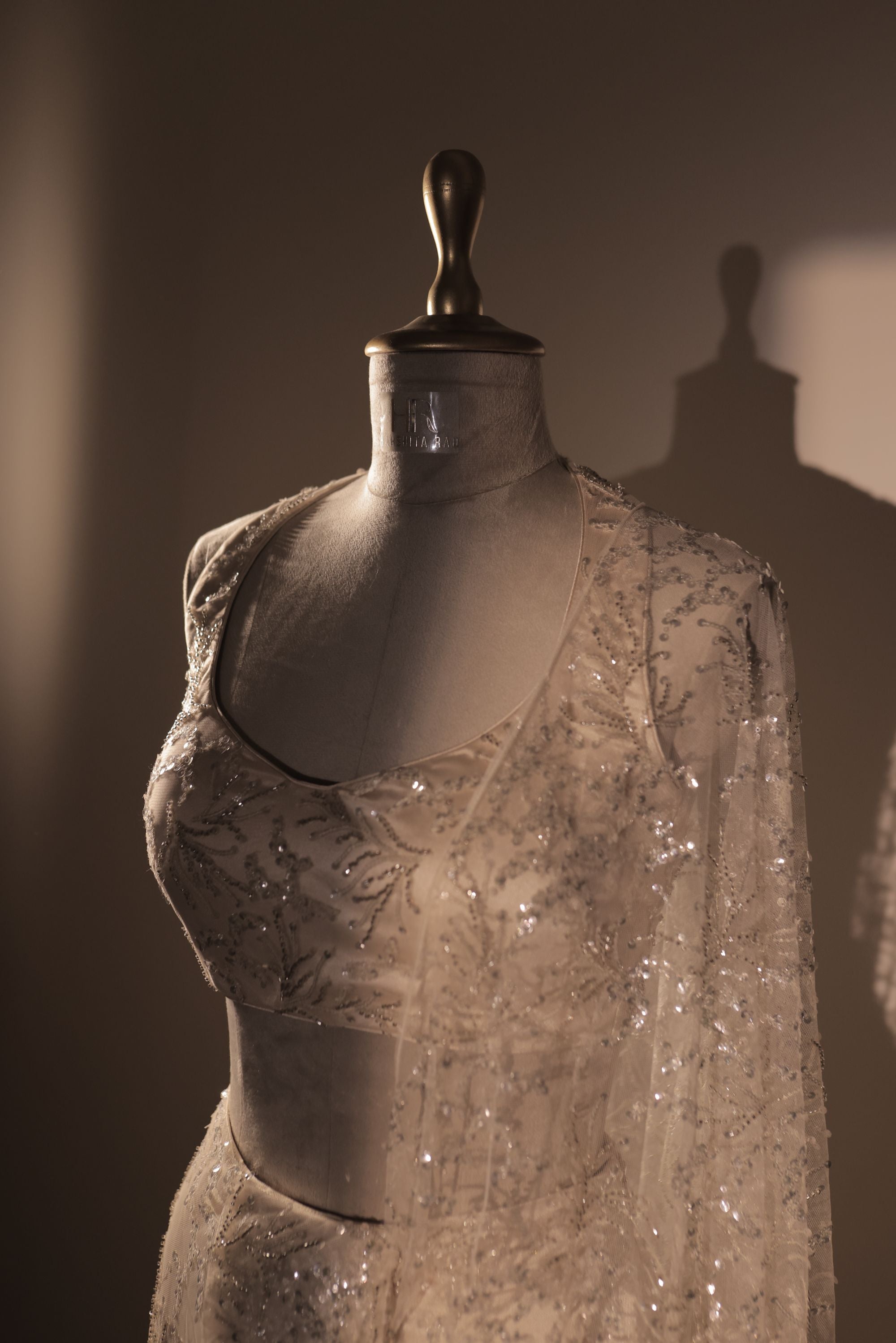 Ivory White Pre Drape Saree