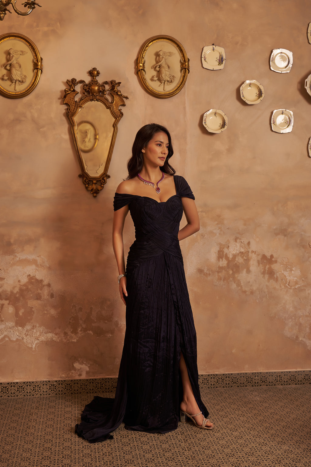 Royale Blue Ruched Gown