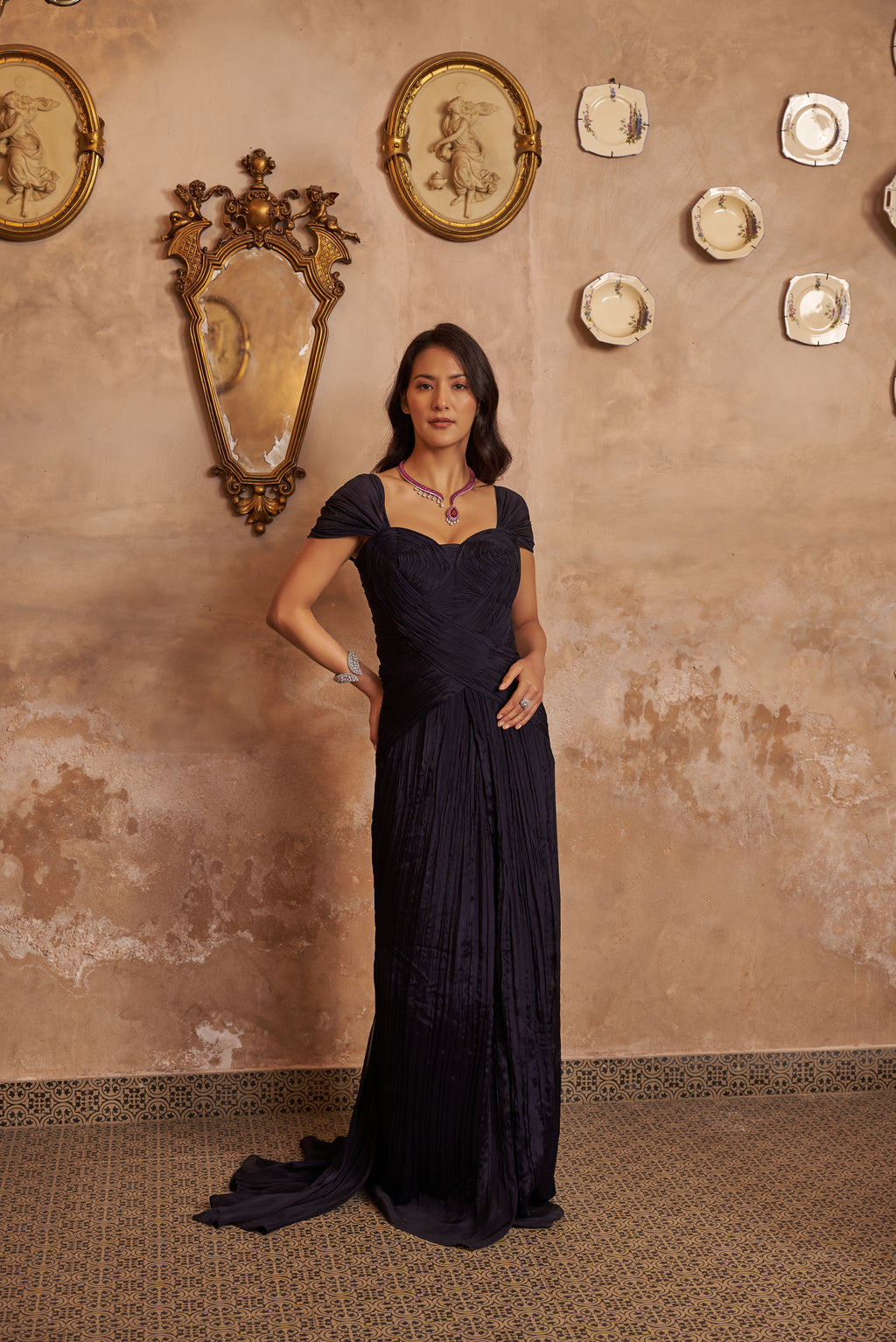 Royale Blue Ruched Gown