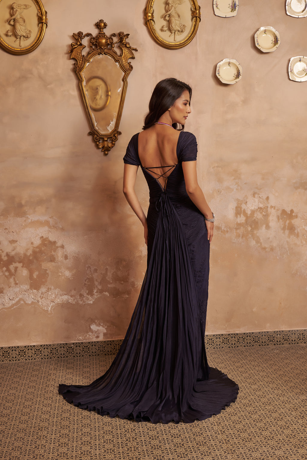 Royale Blue Ruched Gown