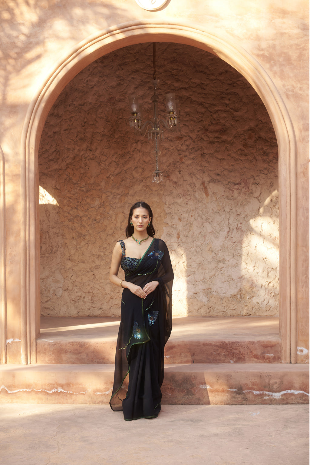 Peacock Embroidered Saree