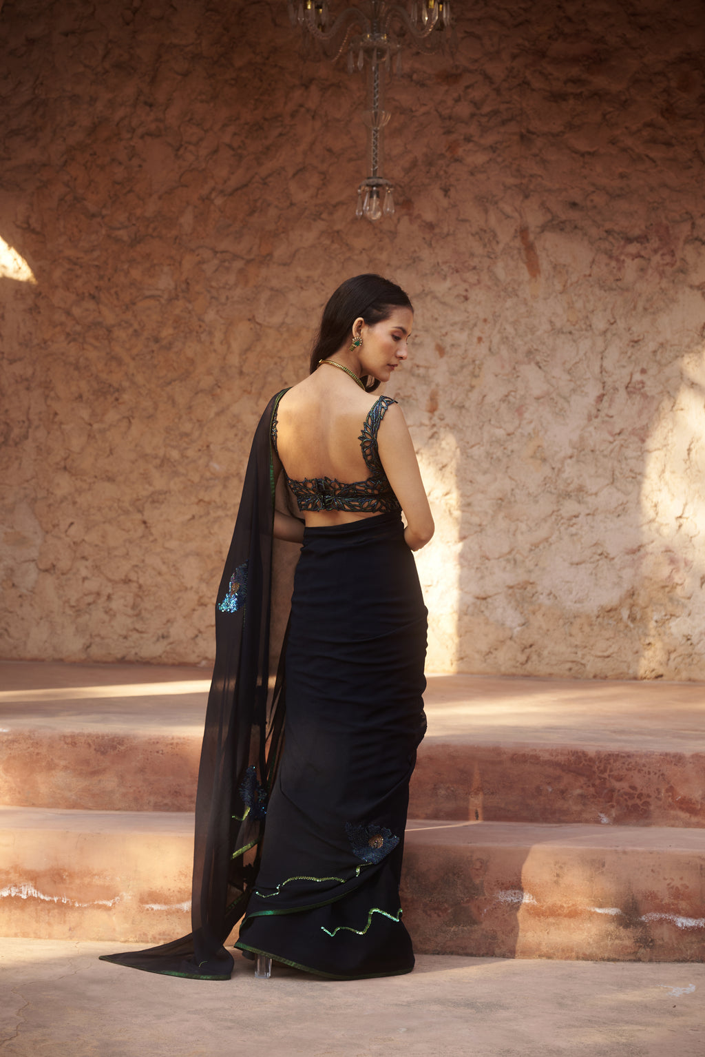 Peacock Embroidered Saree