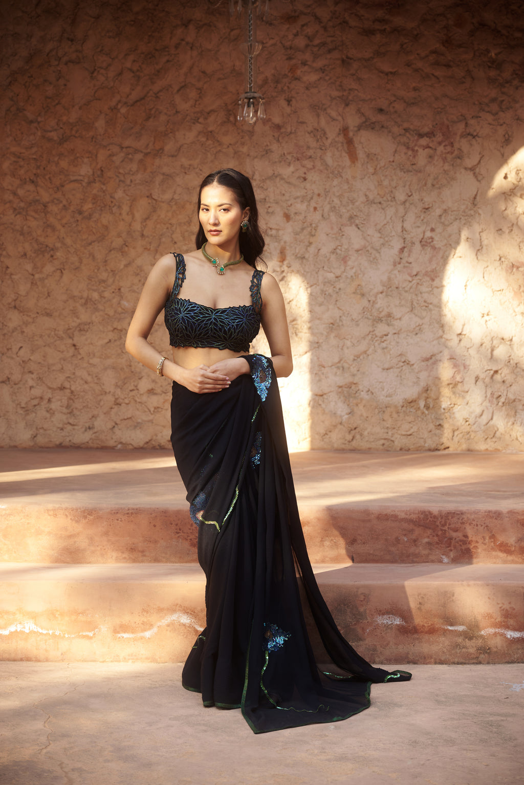 Peacock Embroidered Saree
