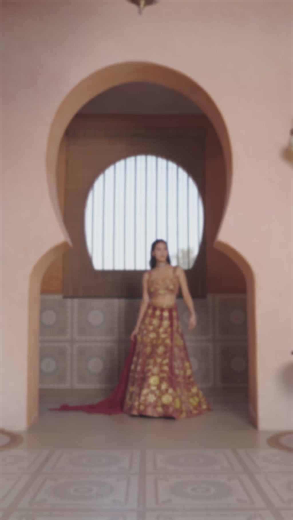 Velvet Embroidered Lehenga Set