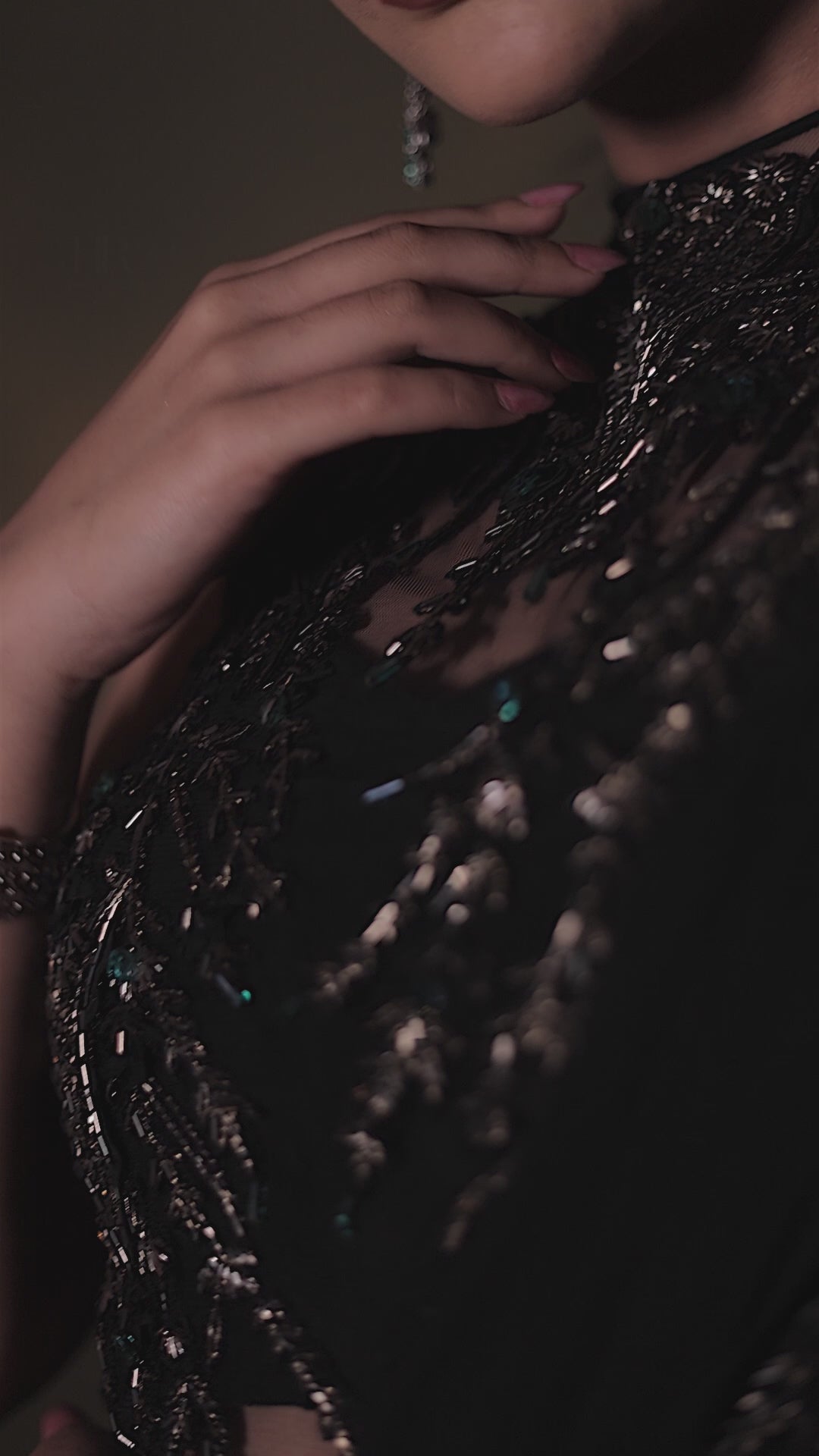 Black Georgette Saree Gown