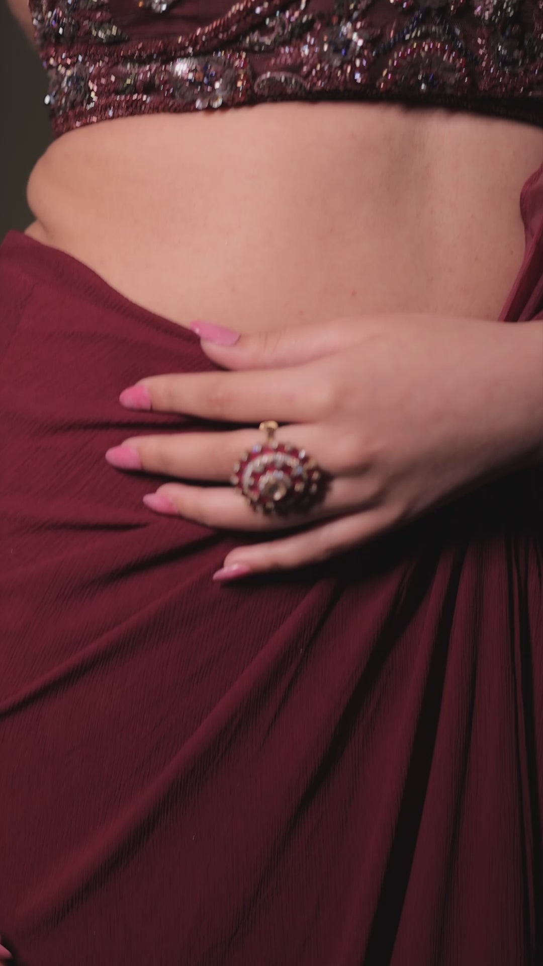 Maroon Wine Drape Set