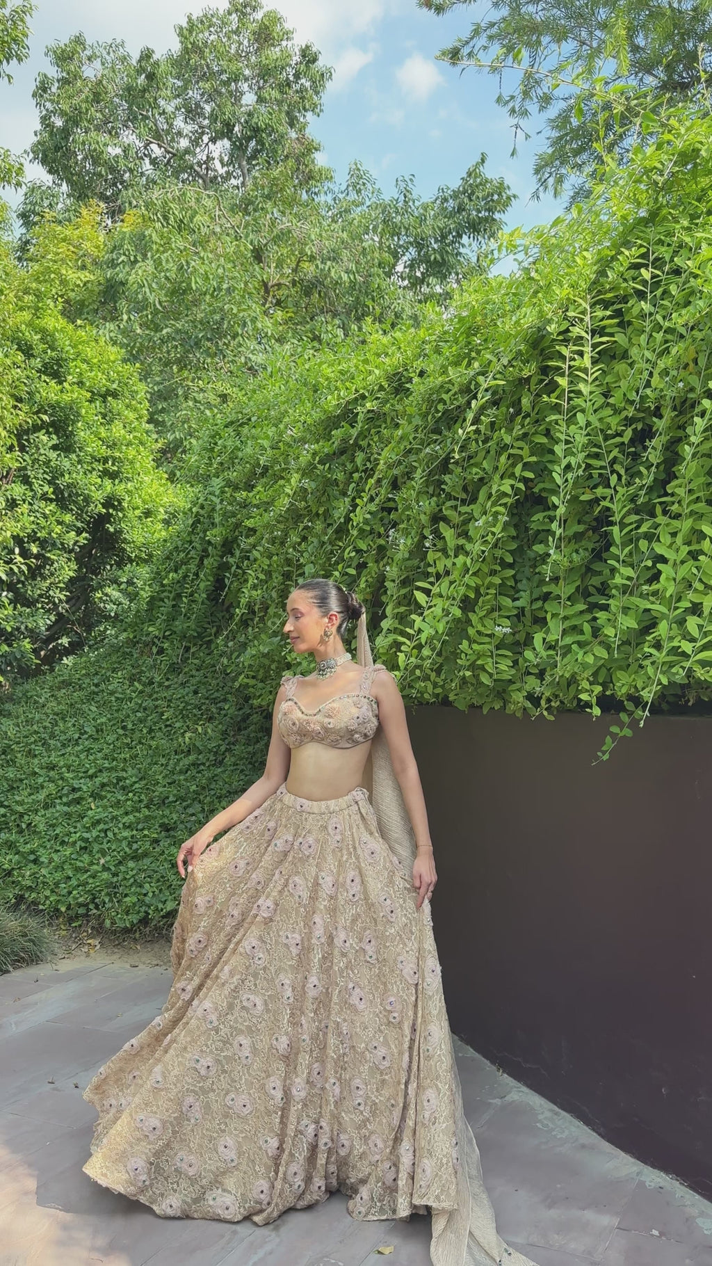 Beige Lehenga Set