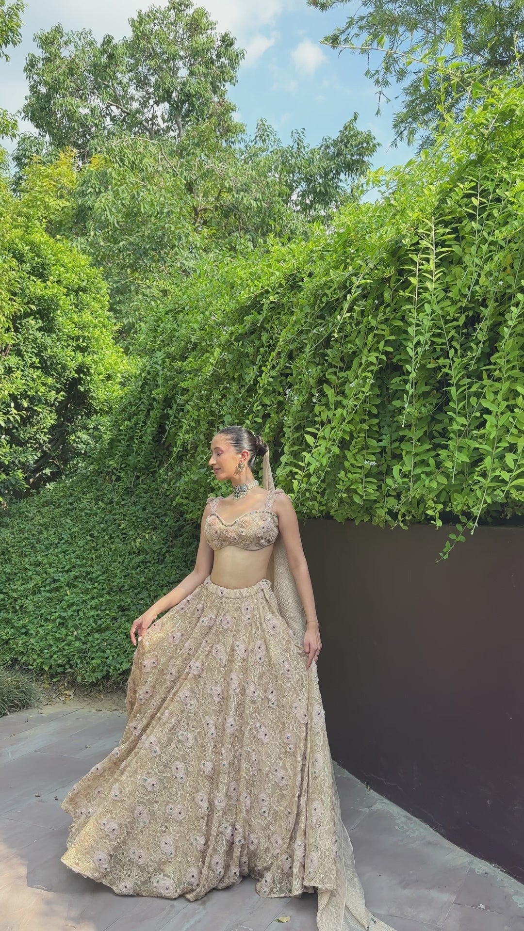 Beige Lehenga Set