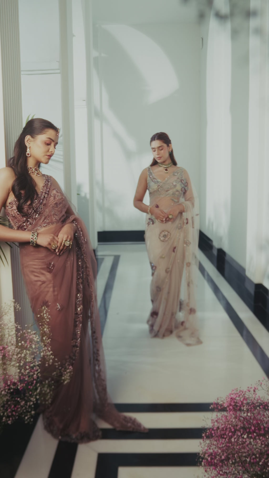 Ivory Pre Stitched Saree