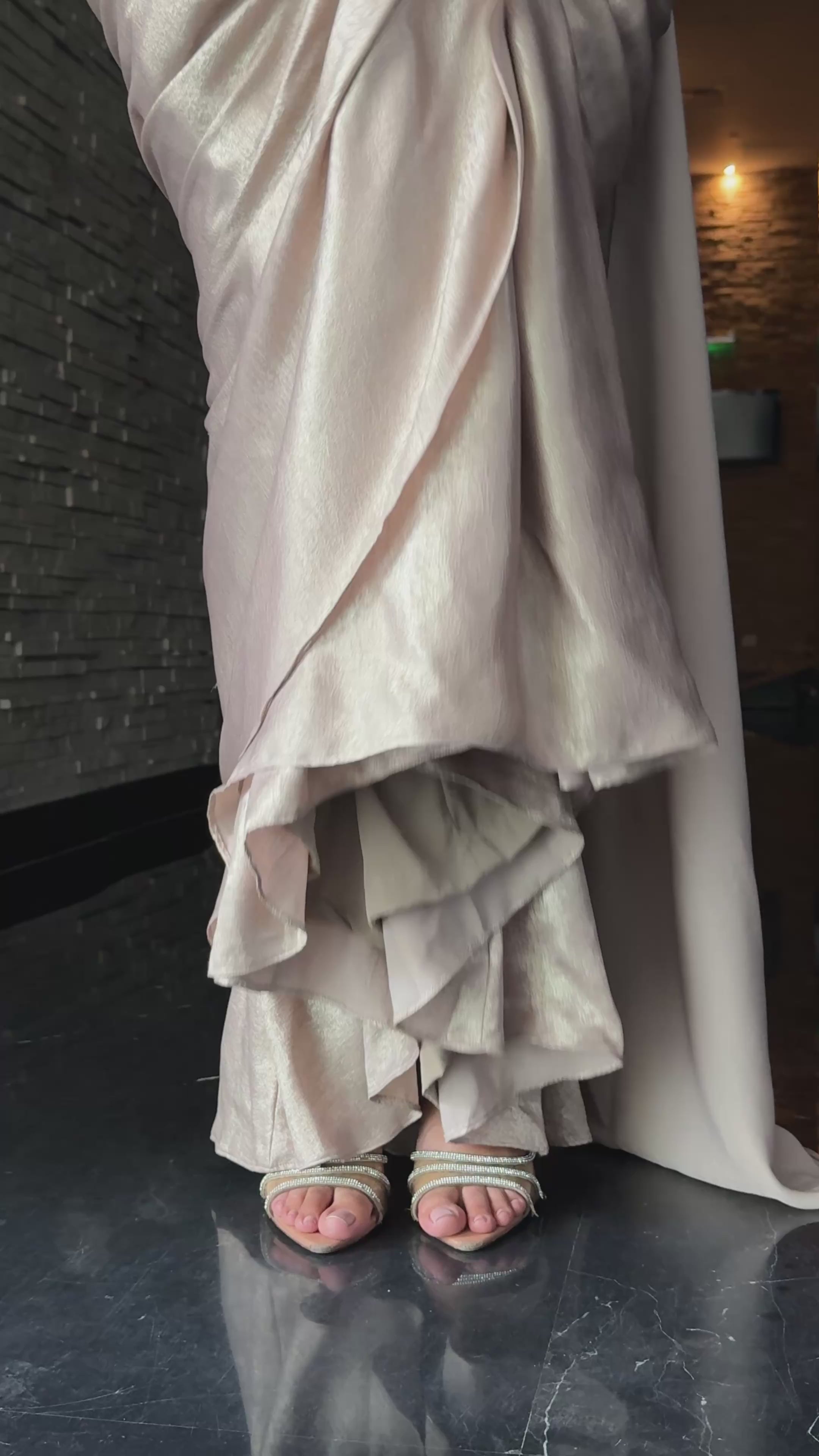 Sandwash wire drape saree gown